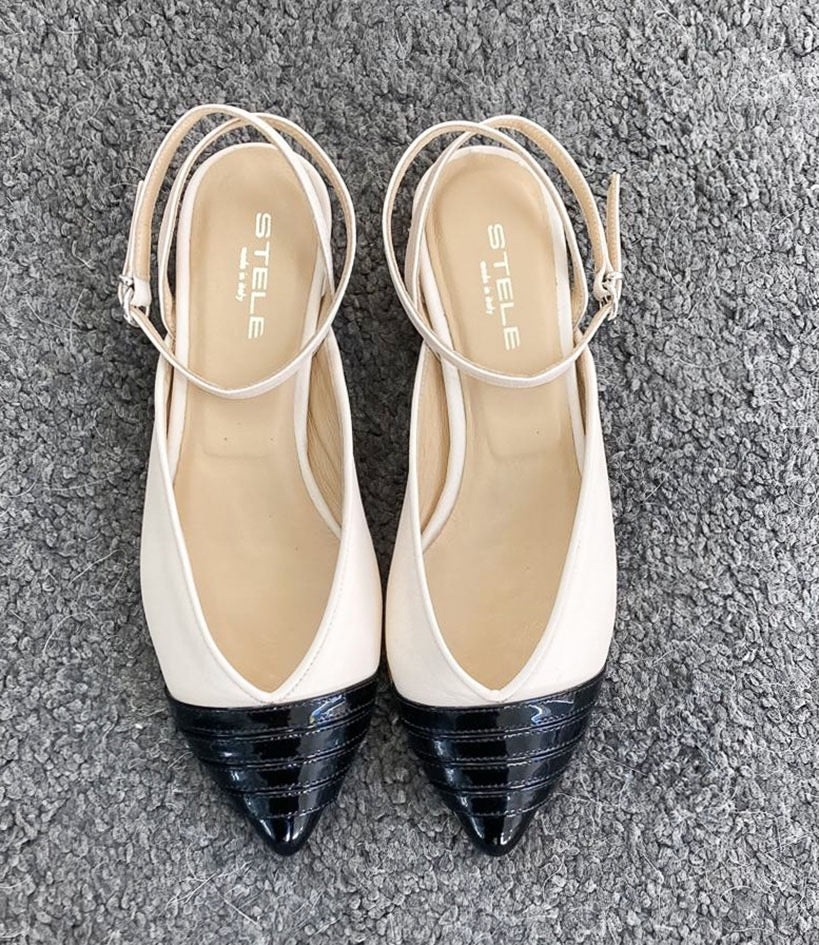 MEGAN-slingback-ballerina-vista-punta-sopra-nappa-panna-vernice-nera