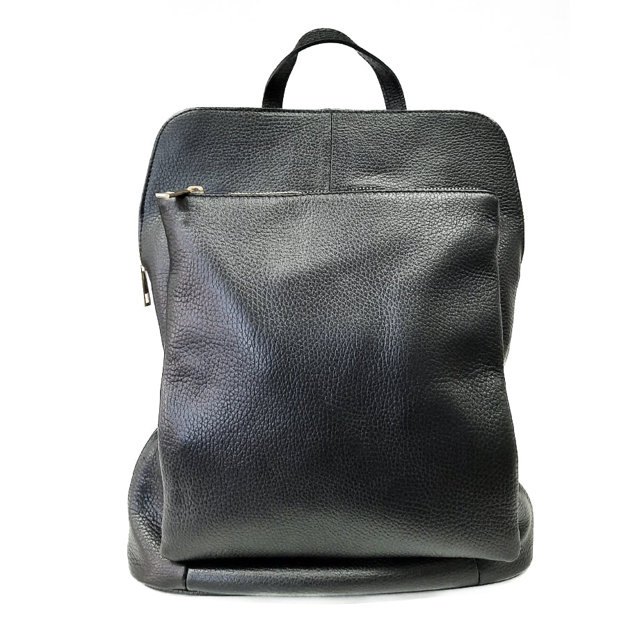 Napa-bag-vitello-nero-vista-frontale-vera-pelle-morbida