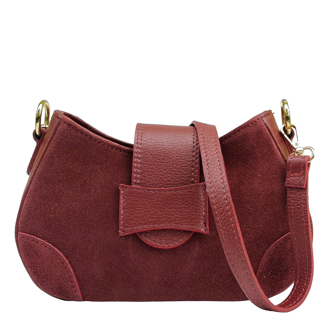 Nola Bag Camoscio E Vitello Bordeaux