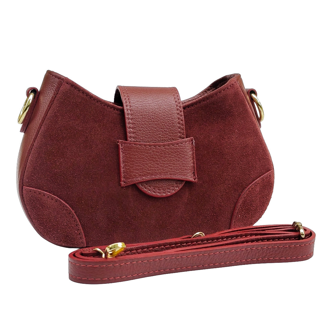 Nola Bag Camoscio E Vitello Bordeaux