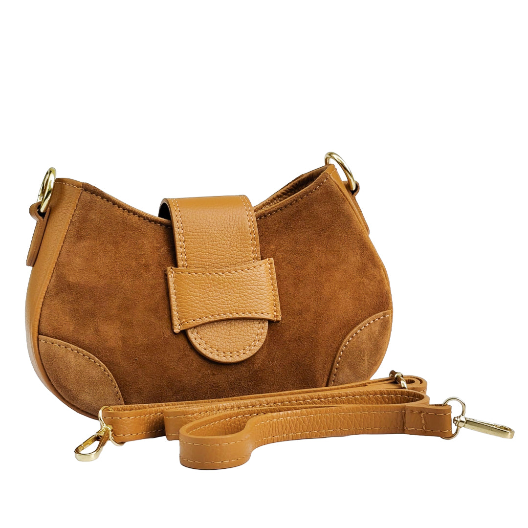 Nola Bag Camoscio E Vitello Cognac
