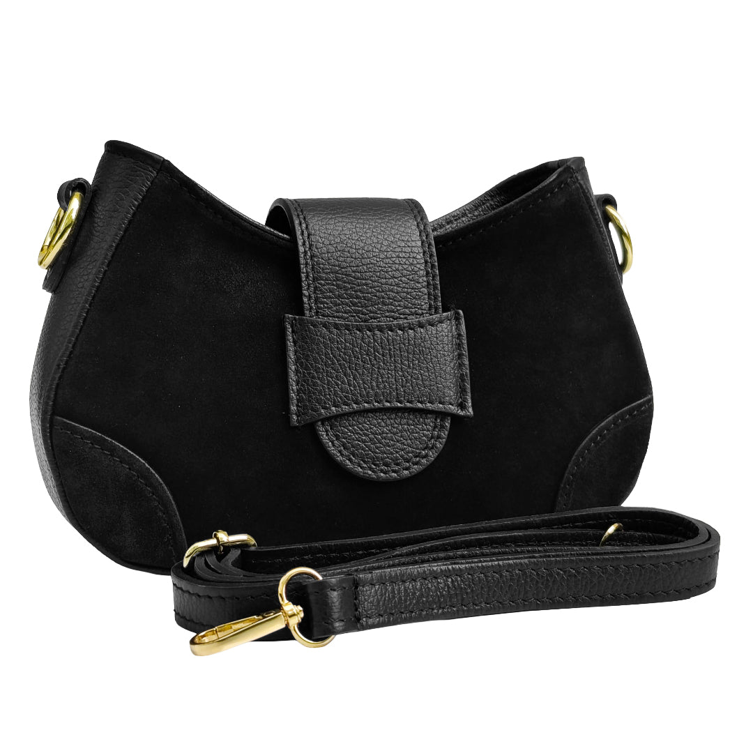Nola Bag Camoscio E Vitello Nero