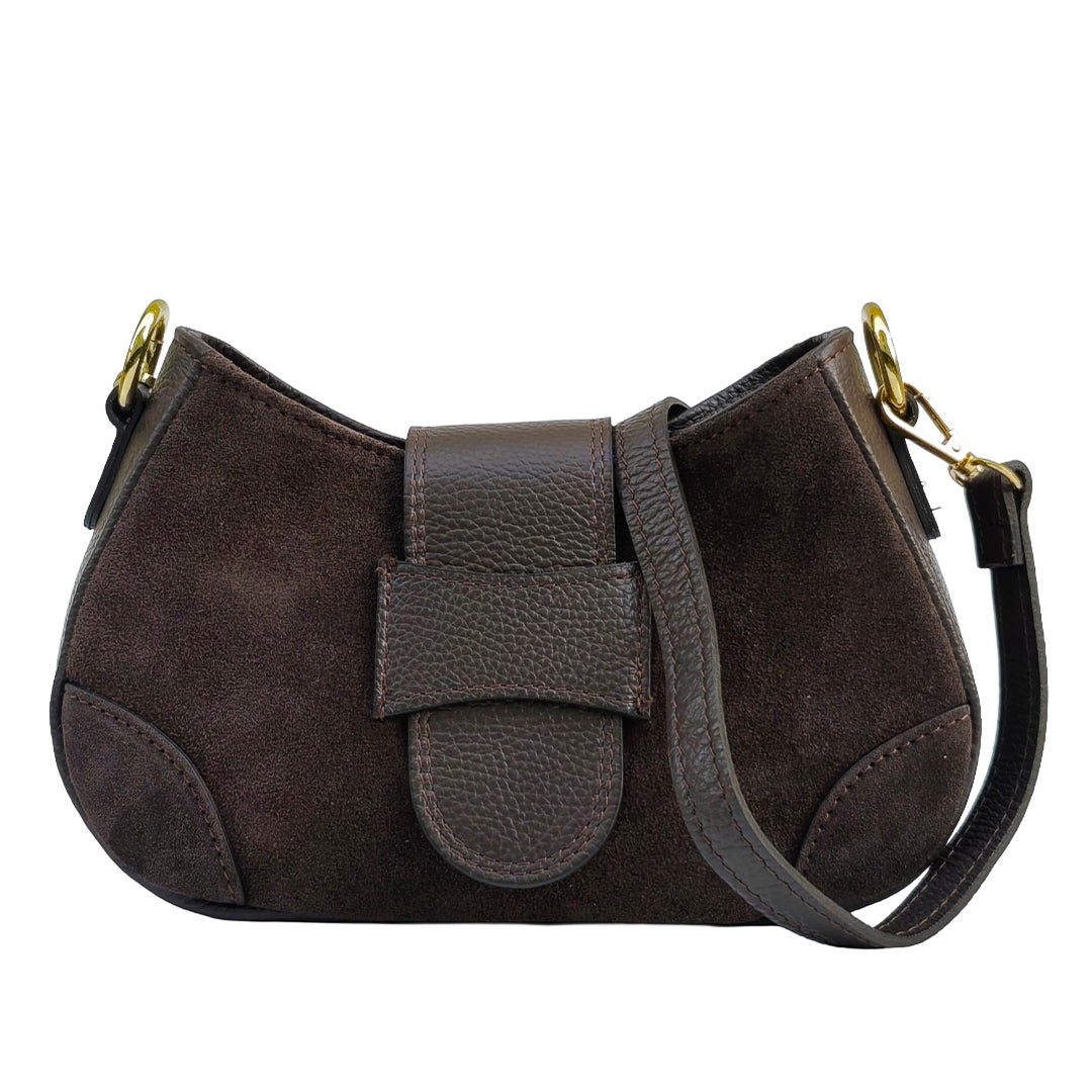 Nola Bag Camoscio E Vitello Testa Di Moro