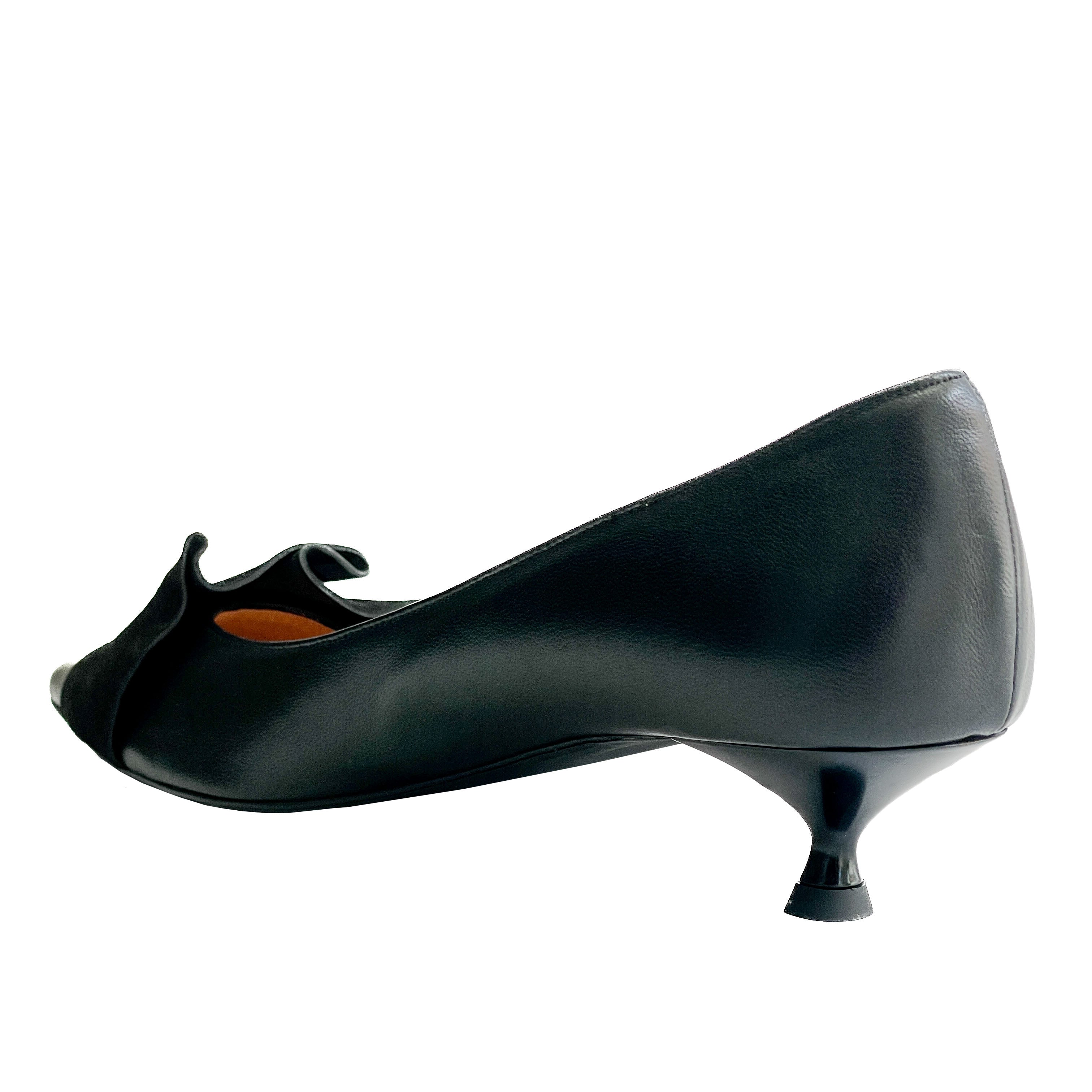 NOVATO-decollete-vista-tallone-nappa-nera-camoscio-nero