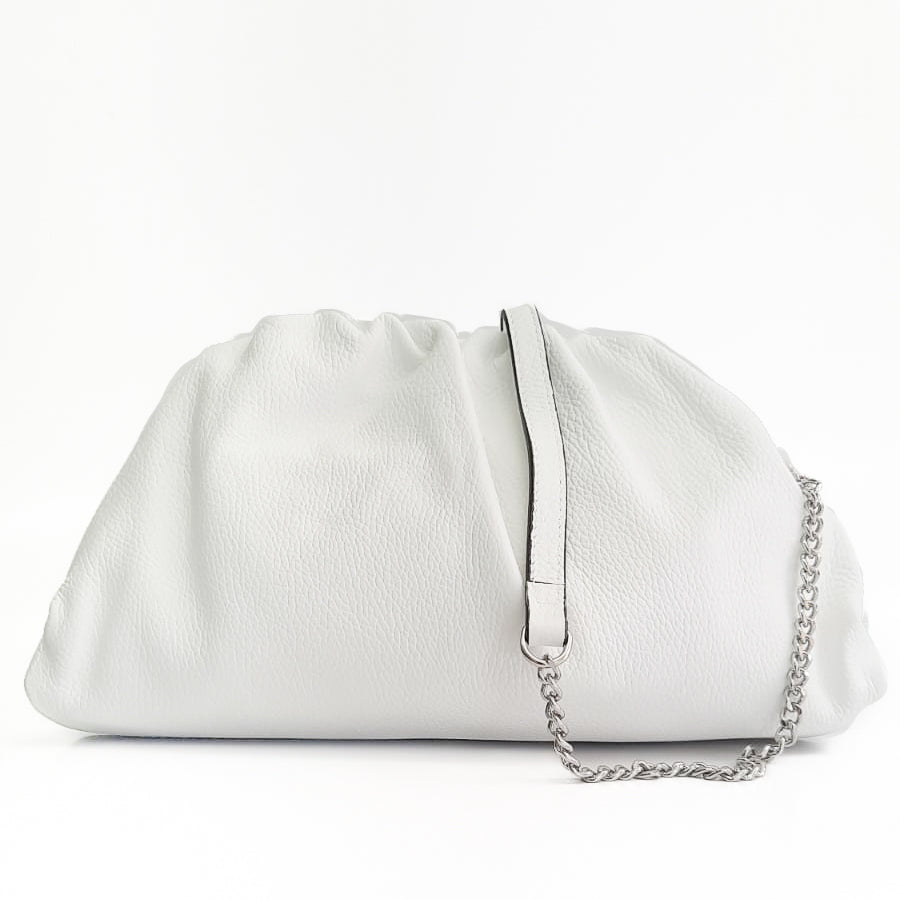 NUVOLA-M-BAG-borsa-clutch-vista-frontale-tracolla-vitello-bianco