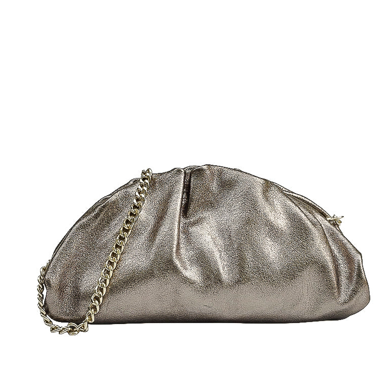 NUVOLETTA-BAG-borse-pochette-vista-frontale-tracolla-laminato-bronzo