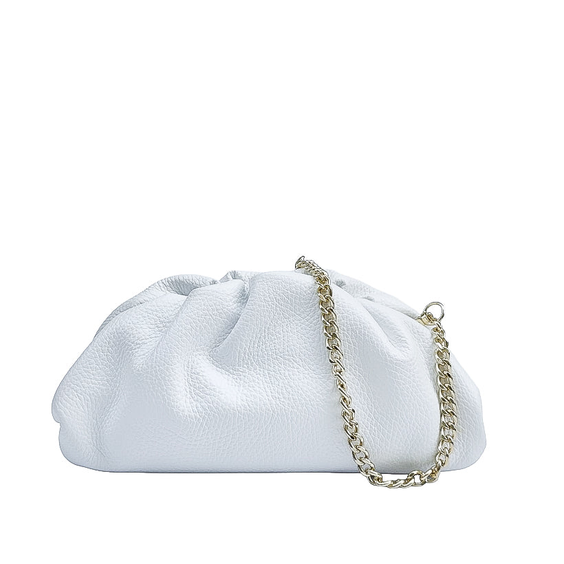 NUVOLETTA-BAG-borse-pochette-vista-frontale-tracolla-vitello-bianco