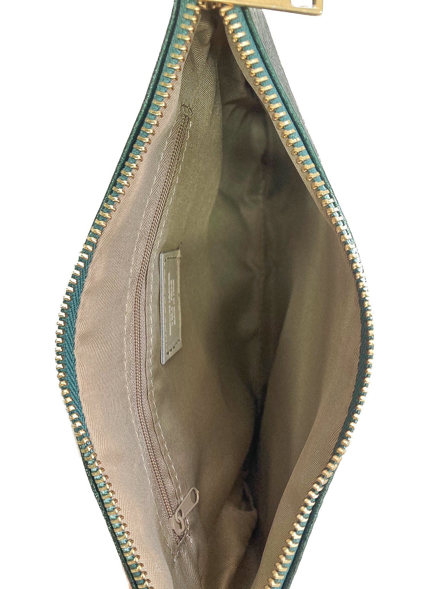 OLIVIA-BAG-borse-pochette-vista-sopra-aperta-laminato-verdone