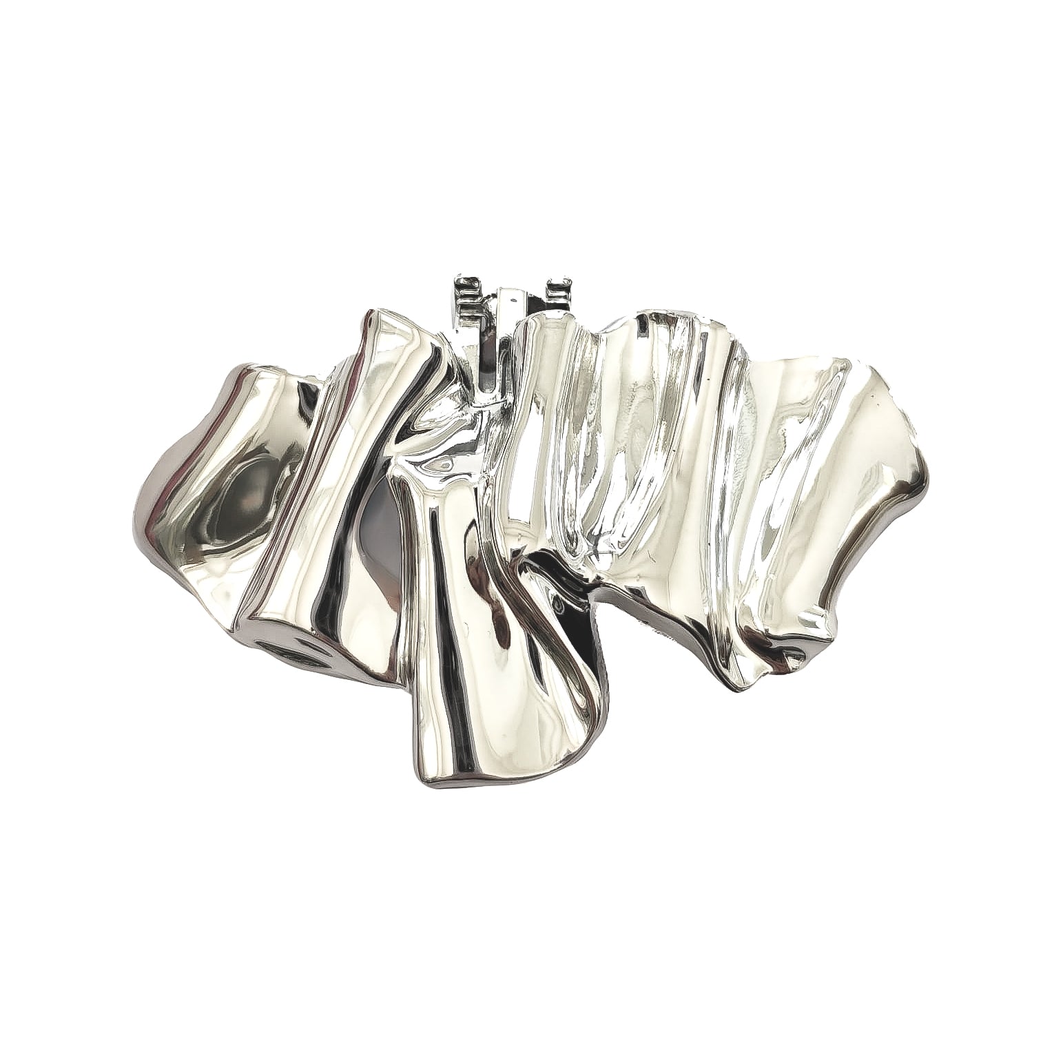 ONDE-ARGENTO-accessori-per-scarpe-clip-vista-frontale-metallo-argento