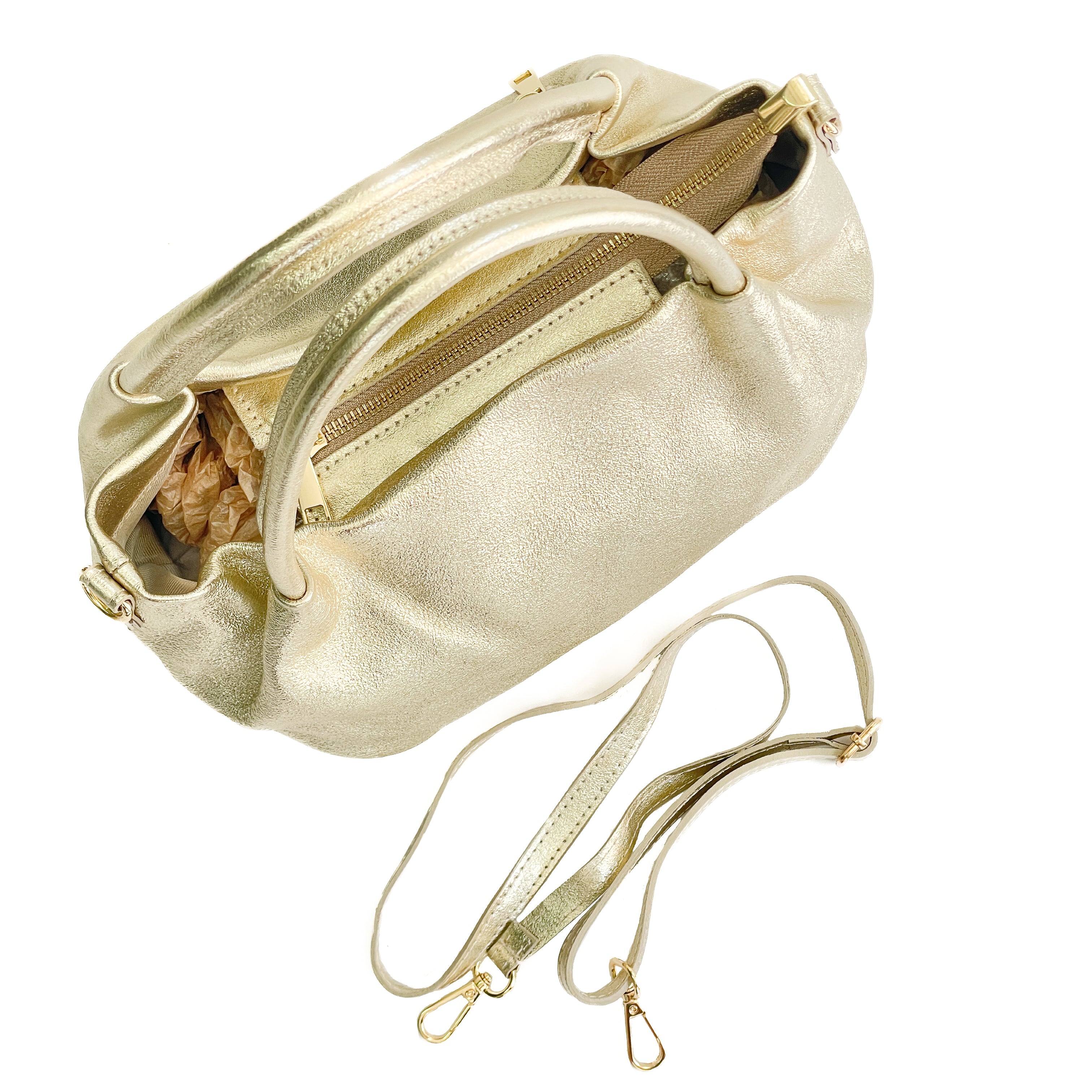 SEATTLE-BAG-borse-vista-sopra-con-tracolla-laminato-platino