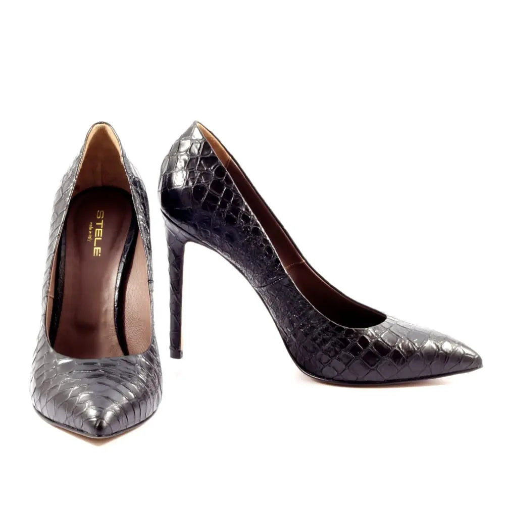 STEFY-decollete-vista-laterale-tacco-paio-cocco-nero