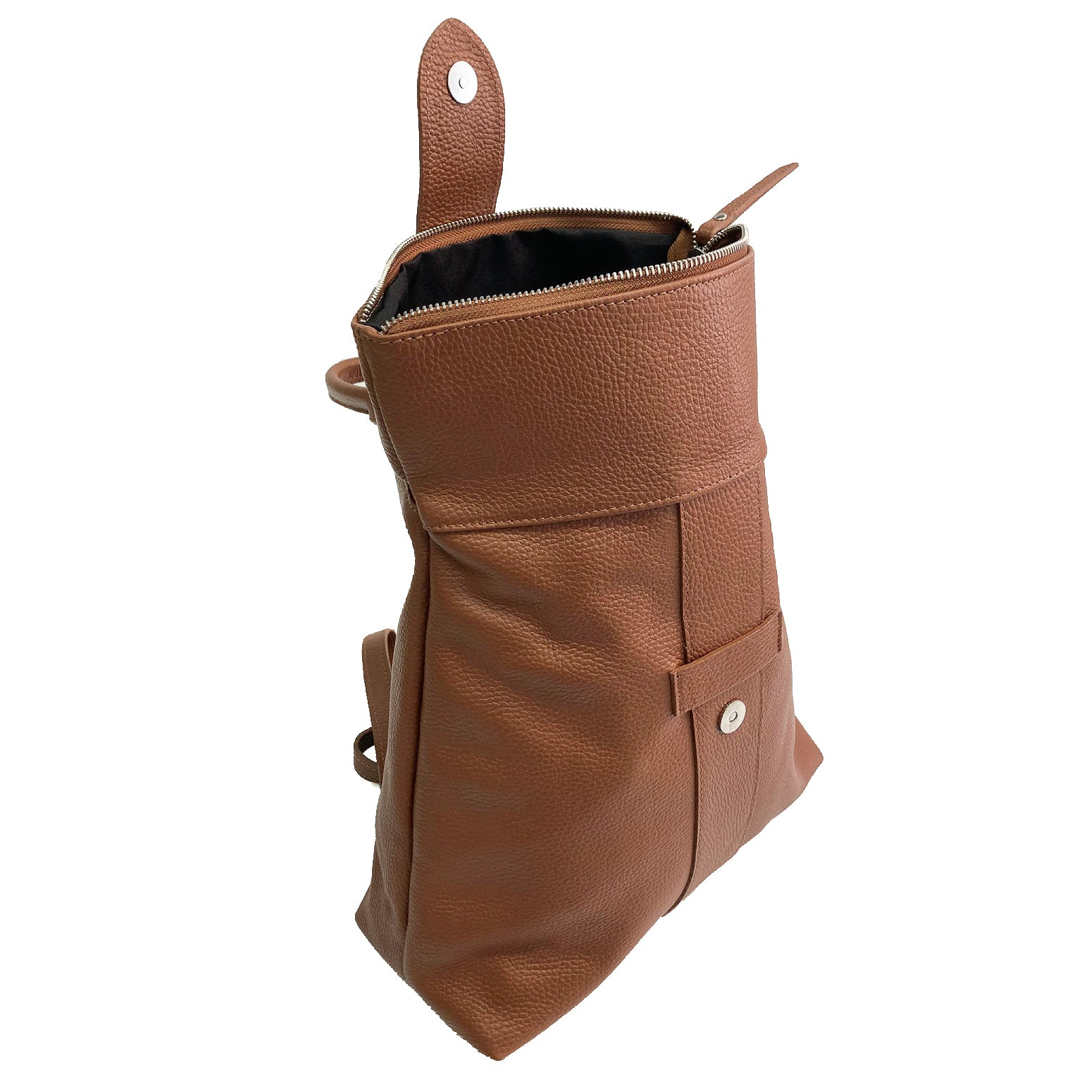 STOCCARDA-BAG-borse-zaino-vista-laterale-aperto-vitello-cuoio