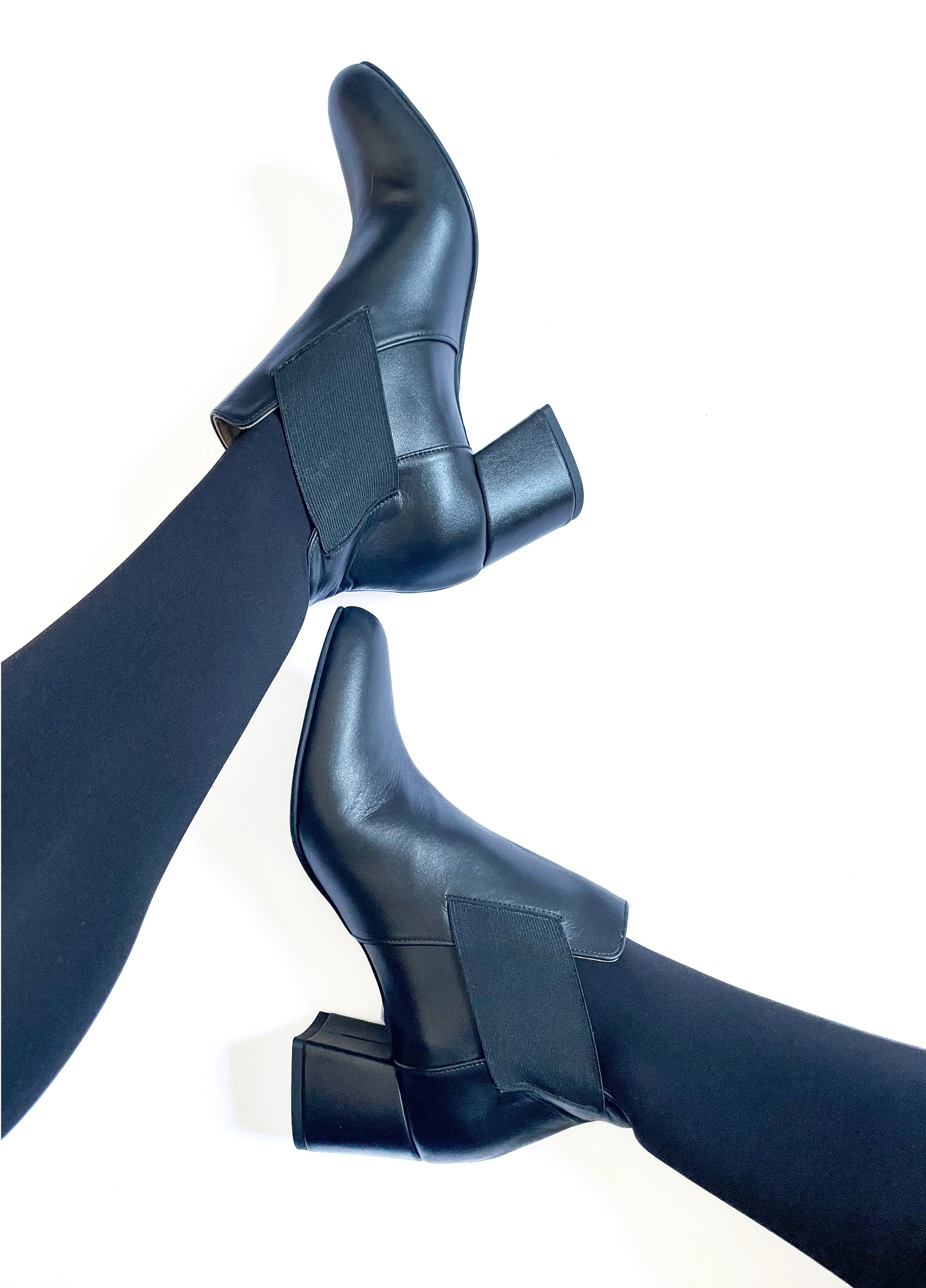 THEA-stivaletto-vista-indossato-laterale-tacco-vitello-nero