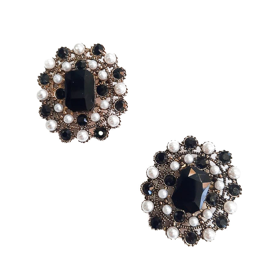 VINTAGE-STRASS-accessori-vista-frontale-paio-metallo-oro-invecchiato