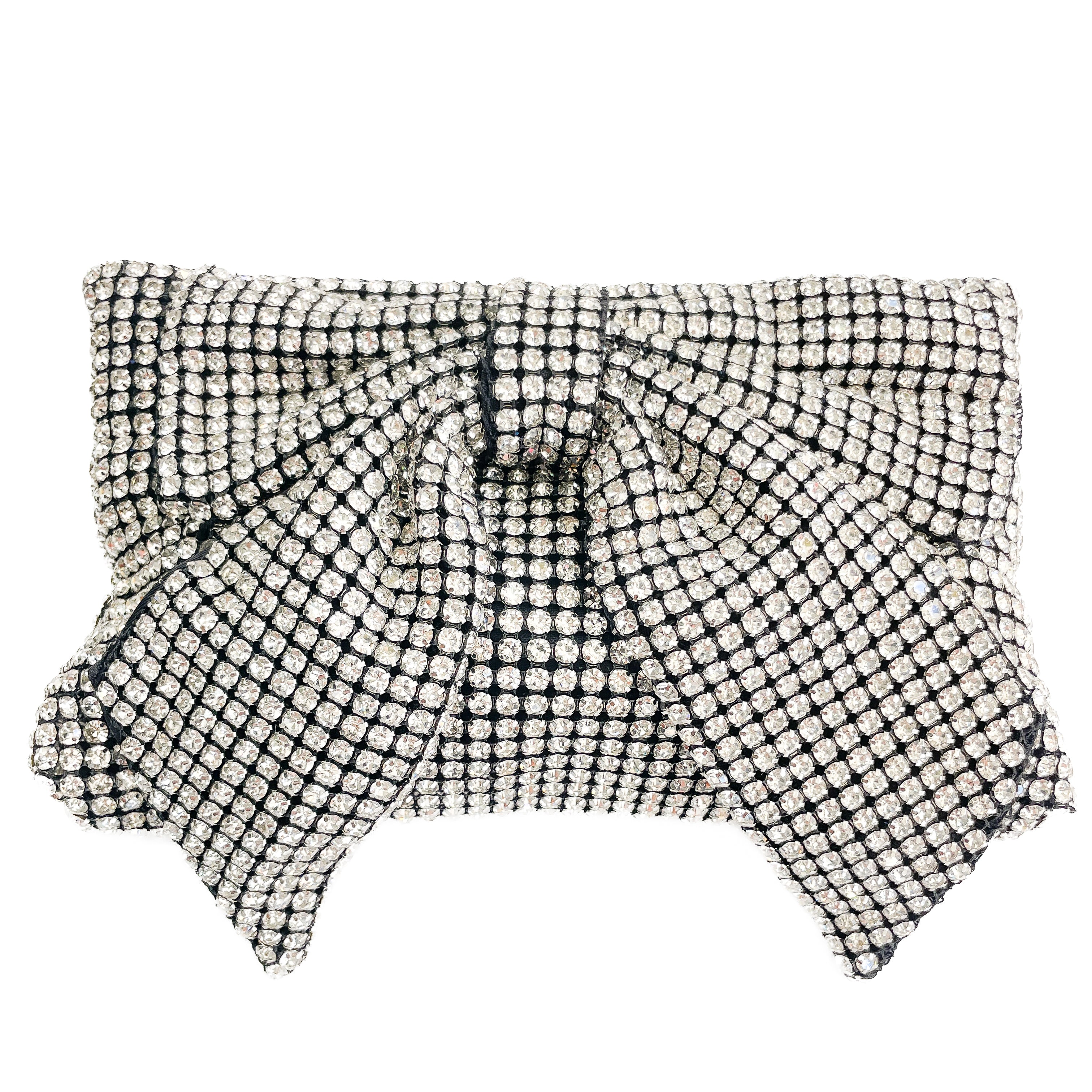 YUBA-BAG-borse-pochette-vista-frontale-fiocco-tessuto-strassato-nero-cry