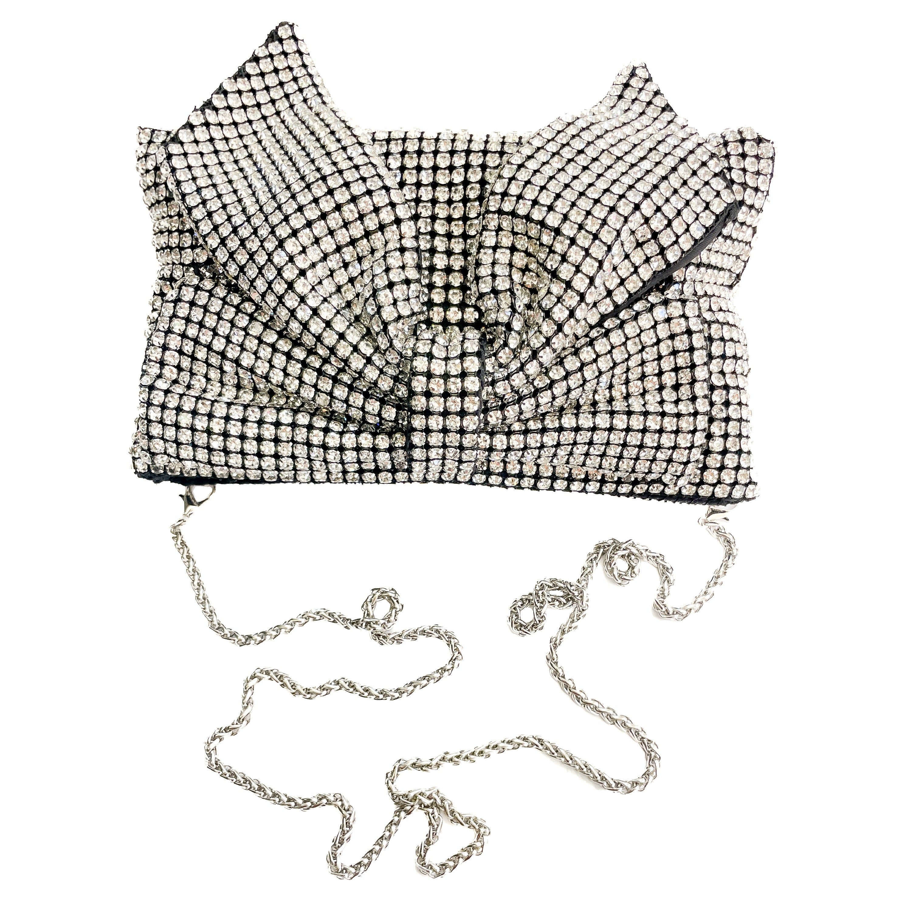 YUBA-BAG-borse-pochette-vista-sopra-tracolla-tessuto-strassato-nero-cry