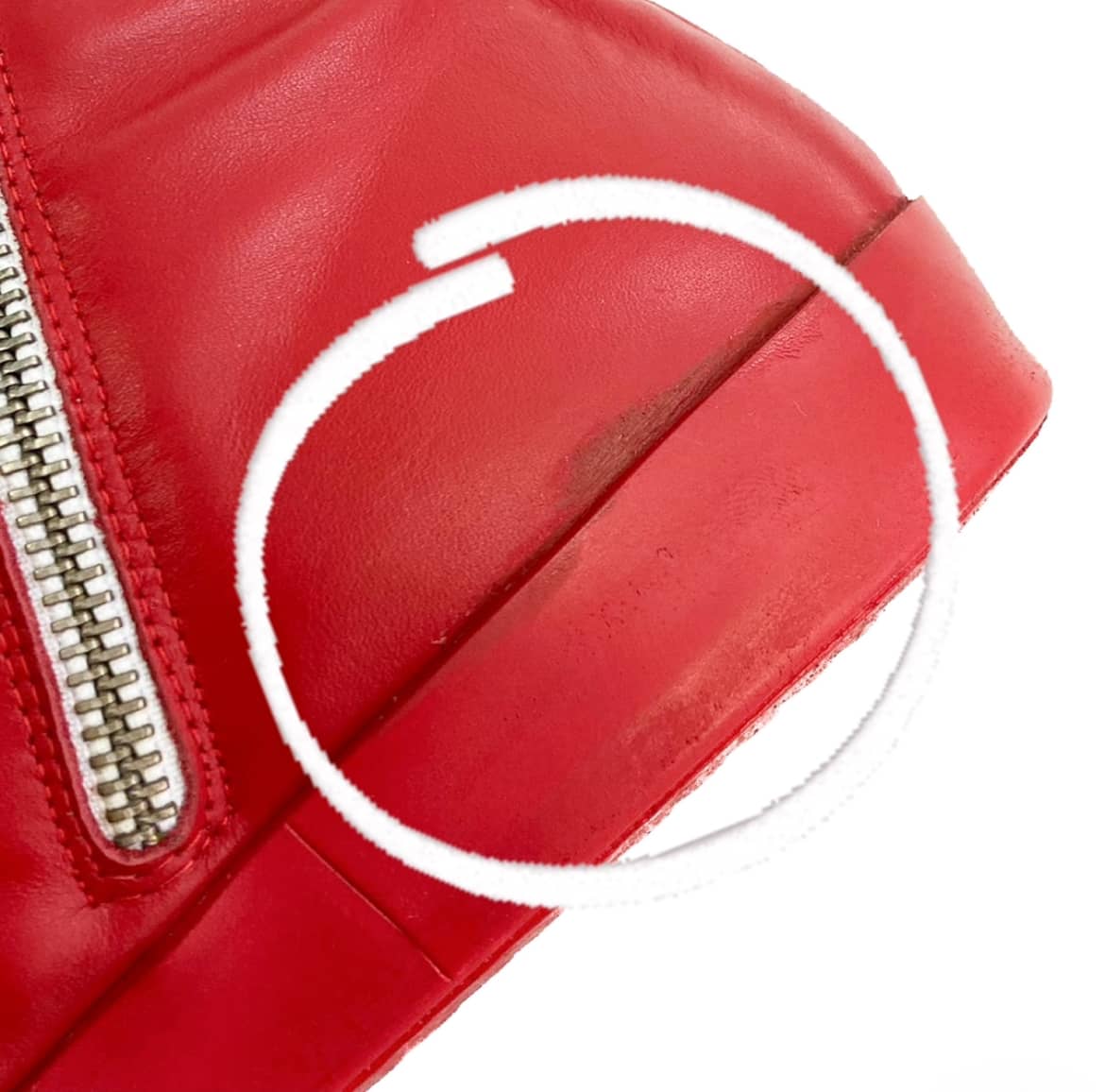 VIEIRISSIMA-sneaker-alla-caviglia-vista-difetto-tallone-nappa-rossa