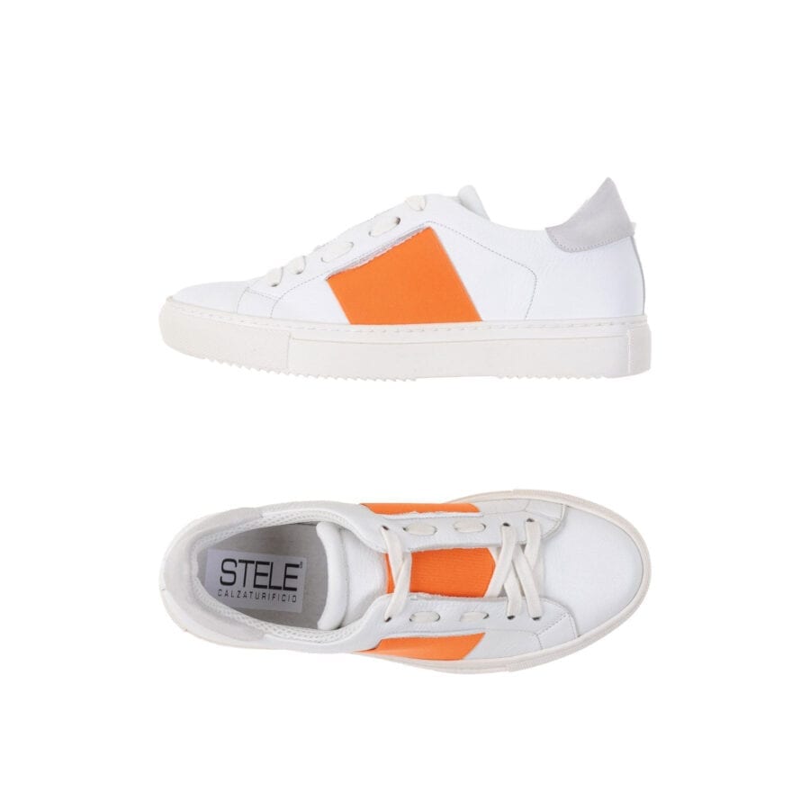 Sharkina-vitello-Bianco-elastico-Arancio-vista-paio