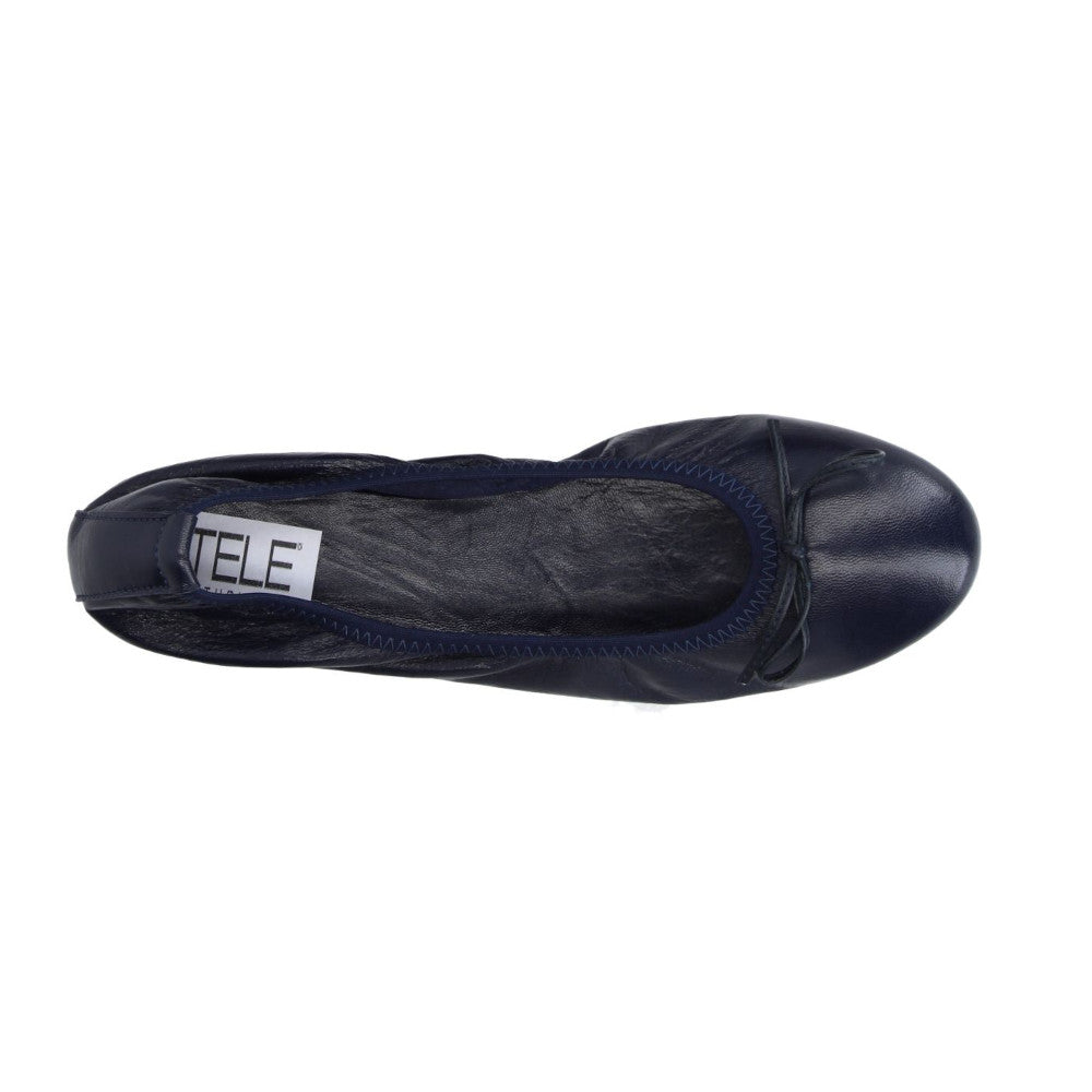 CATHERINE-ballerina-vista-punta-sopra-singola-nappa-blu-navy