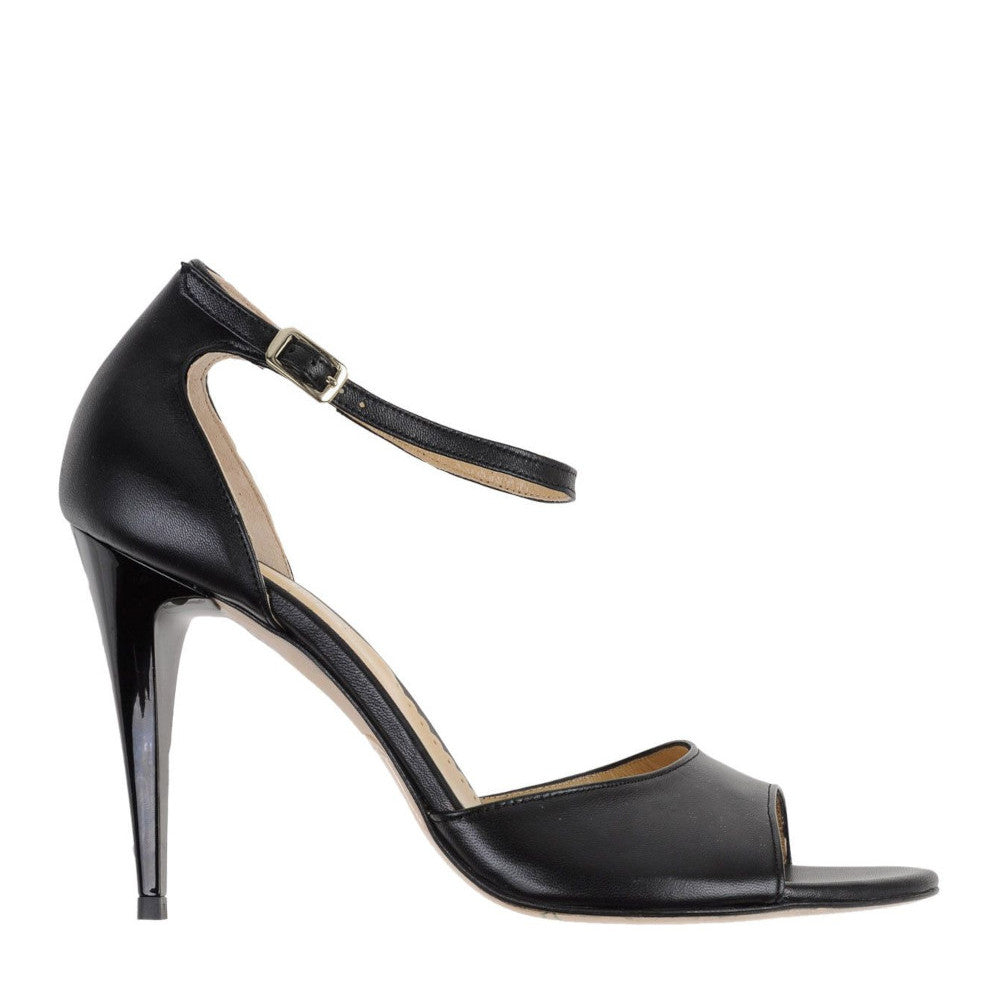 SOPHIE-sandalo-alto-vista-laterale-singolo-nappa-nera