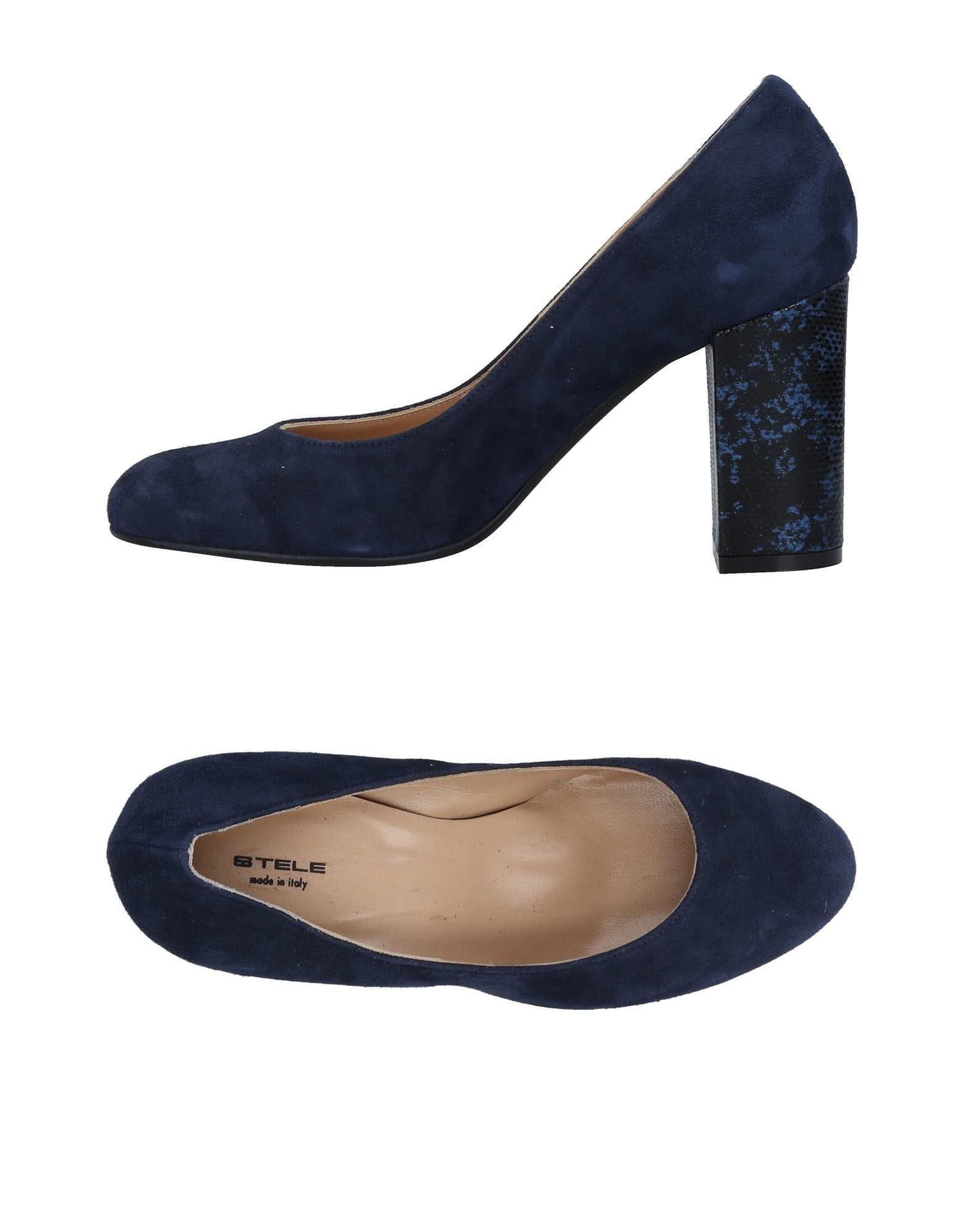 AGNESKA-decollete-punta-tonda-vista-laterale-e punta-sopra-camoscio-karung-blu