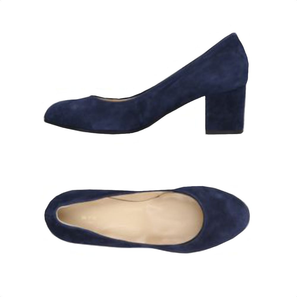 GENNANA-decollete-vista-laterale-e punta-sopra-paio-camoscio-blu-navy