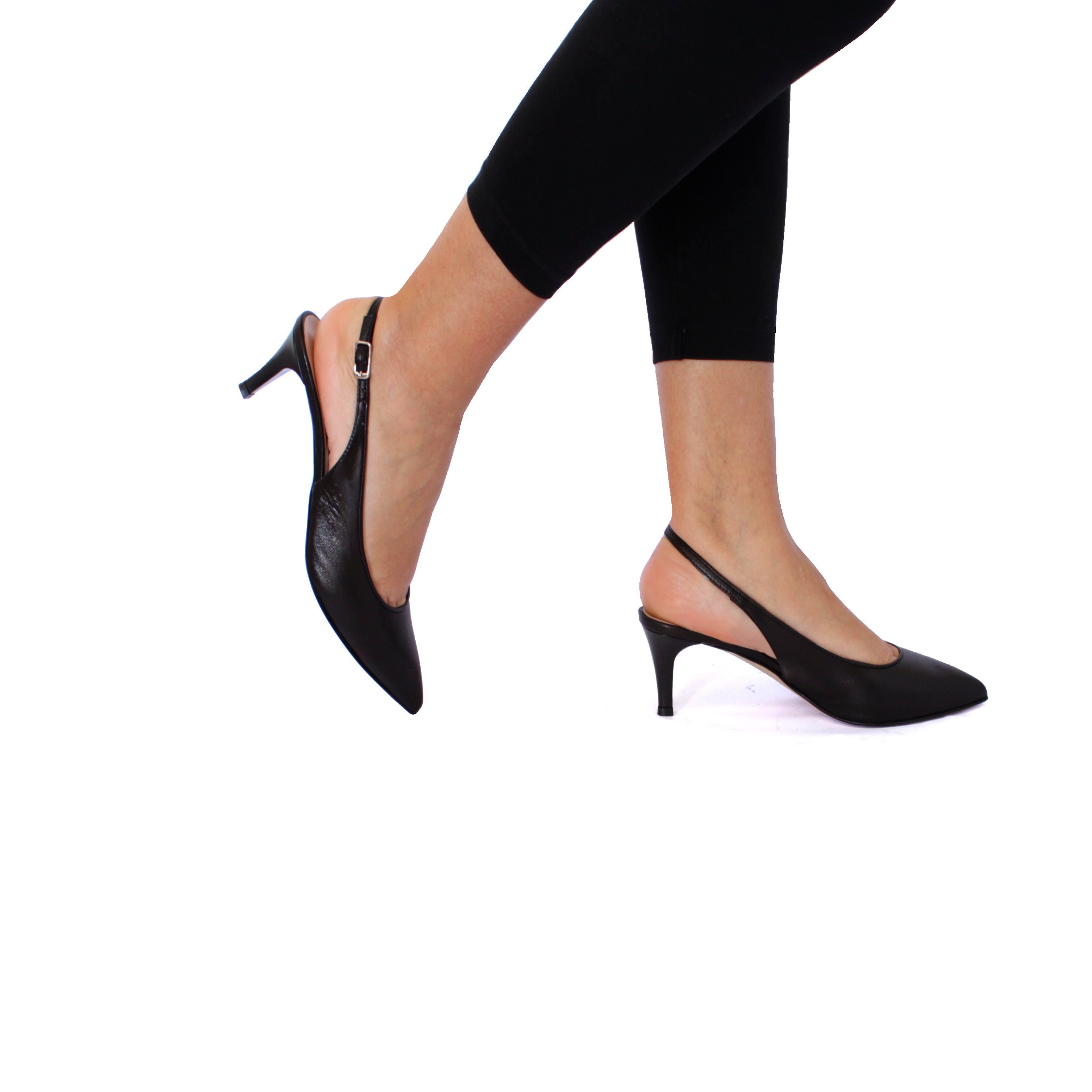 AMELIE-slingback-chanel-vista-indossato-tallone-nappa-nera-tacco-5