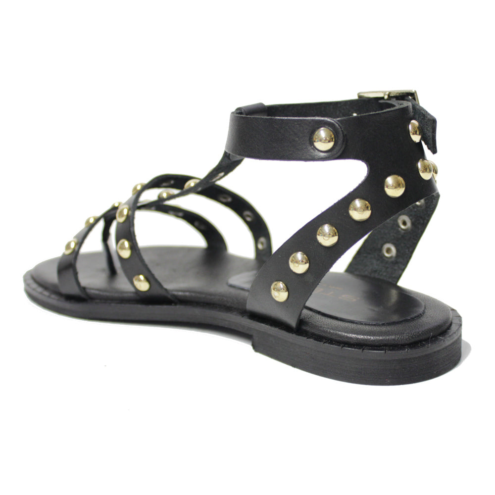 DIANE-sandalo-infradito-vista-tallone-singola-vitello-nero-borchie-oro
