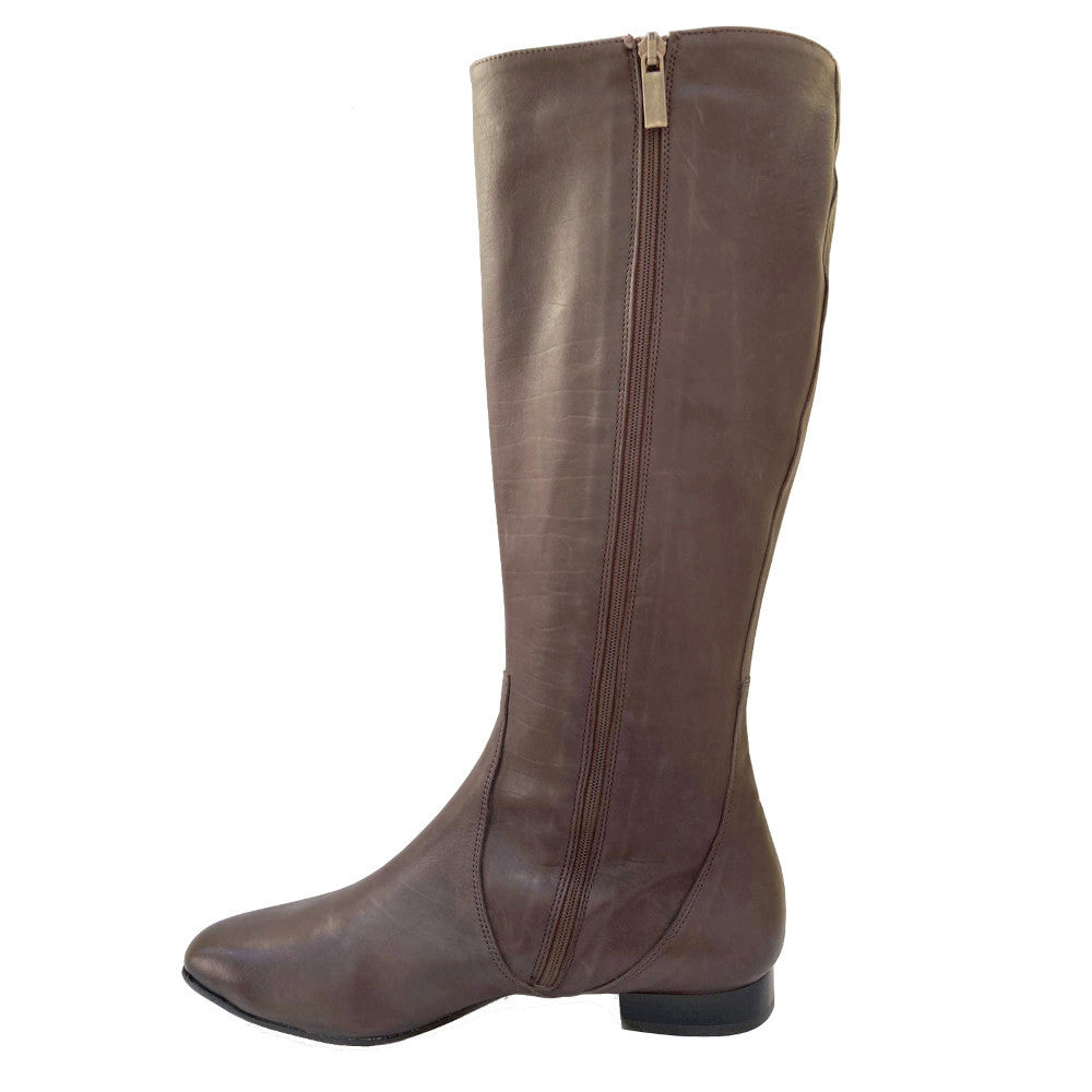 IDOIA-stivale-vista-laterale-singola-interna-zip-vitello-marrone-scuro