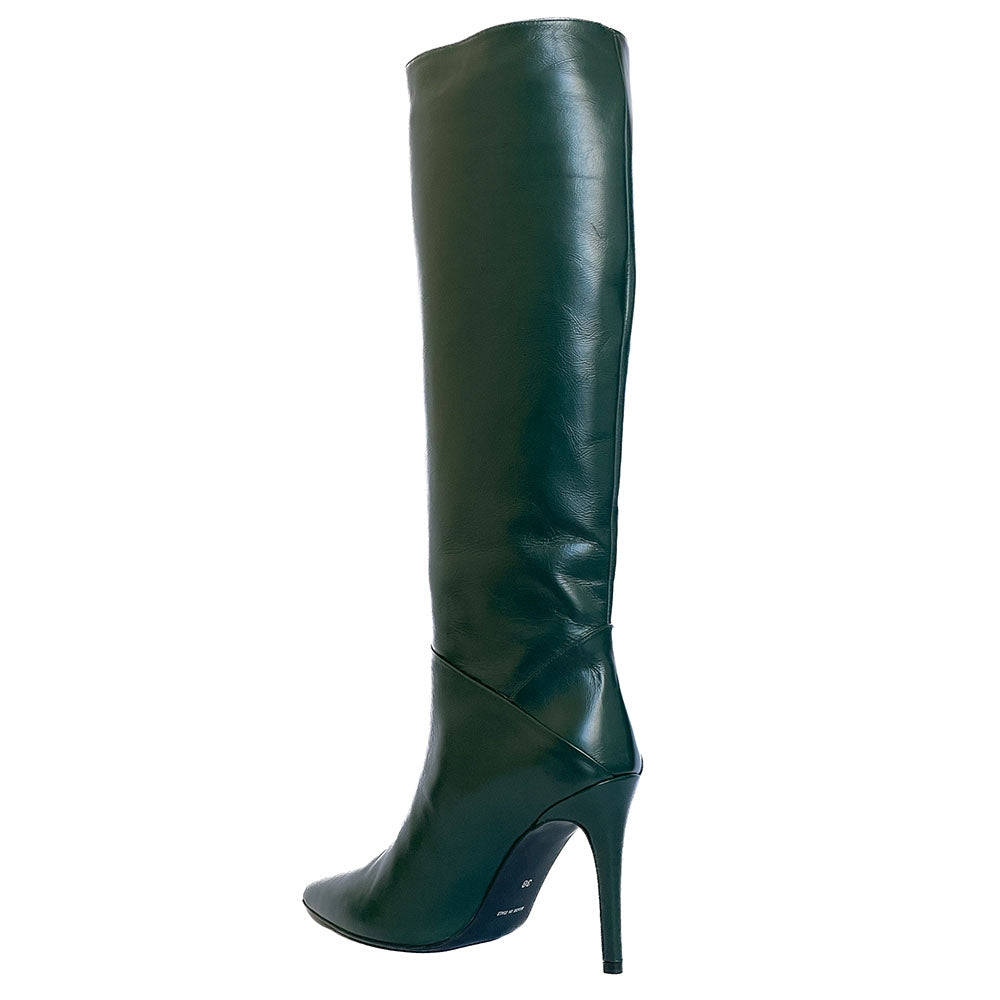 LAIA-stivale-vista-tallone-vitello-dietro-verde-bottiglia