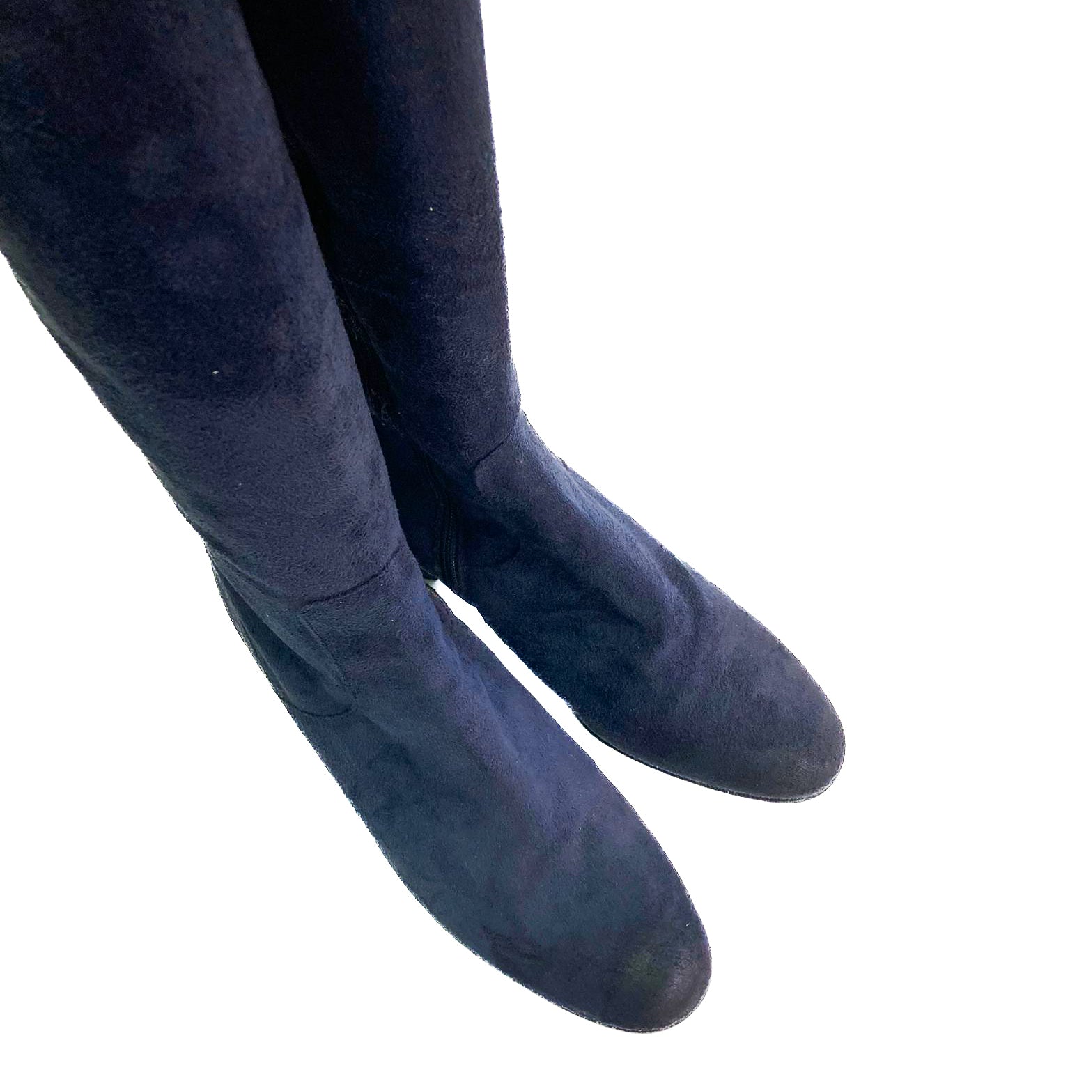 ZAIDA-stivale-gambale-elasticizzato-vista-punta-sopra-paio-camoscio-stretch-blu