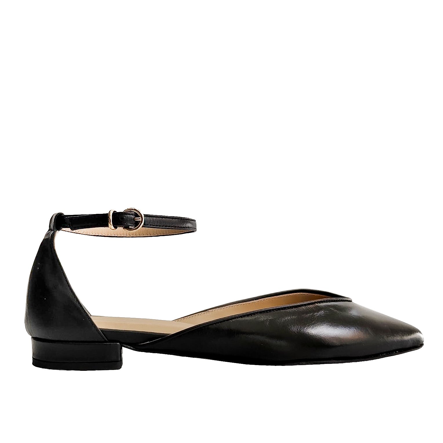 MARA-punta-tallone-ballerina-vista-laterale-singola-nappa-nera