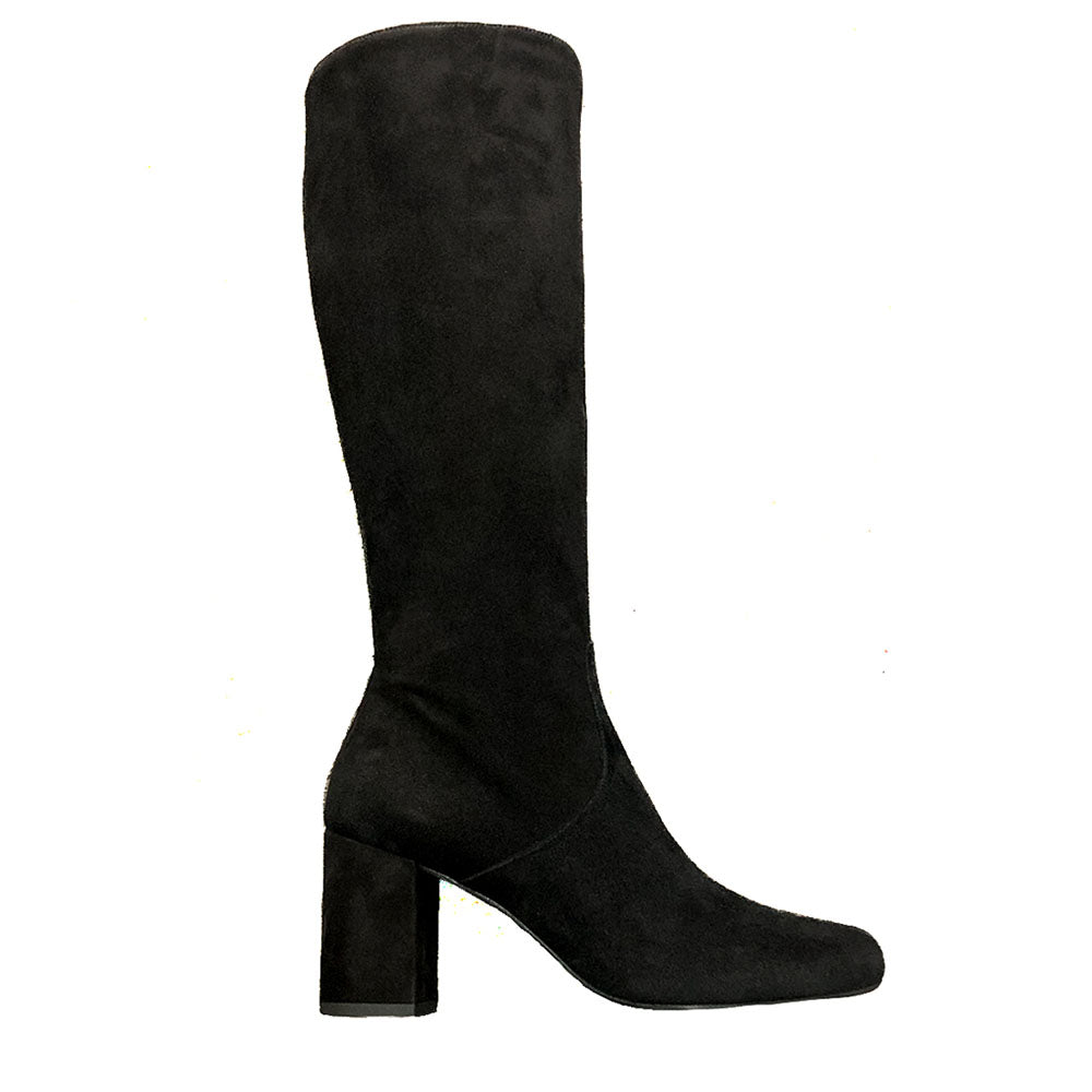 MONACO-stivale-vista-laterale-singolo-camoscio-nero-tacco-7,5