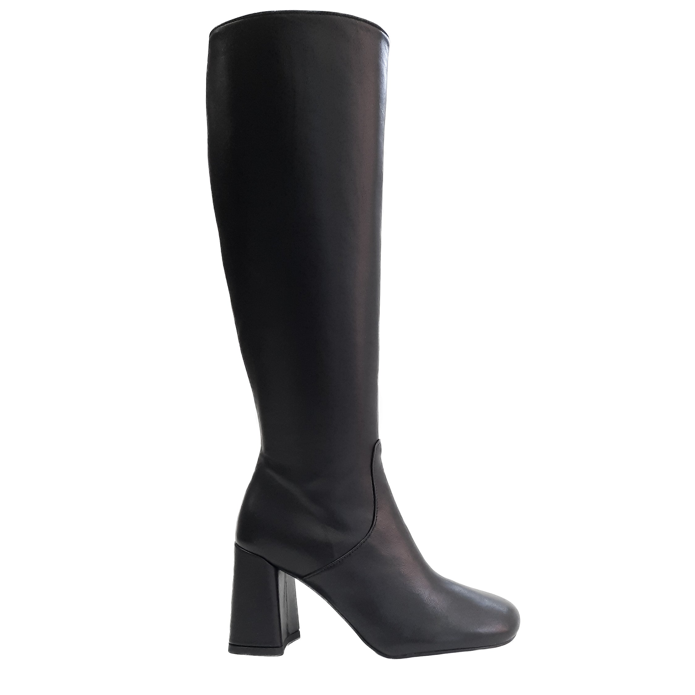 MONACO-stivale-vista-laterale-singolo-vitello-nero-tacco-8