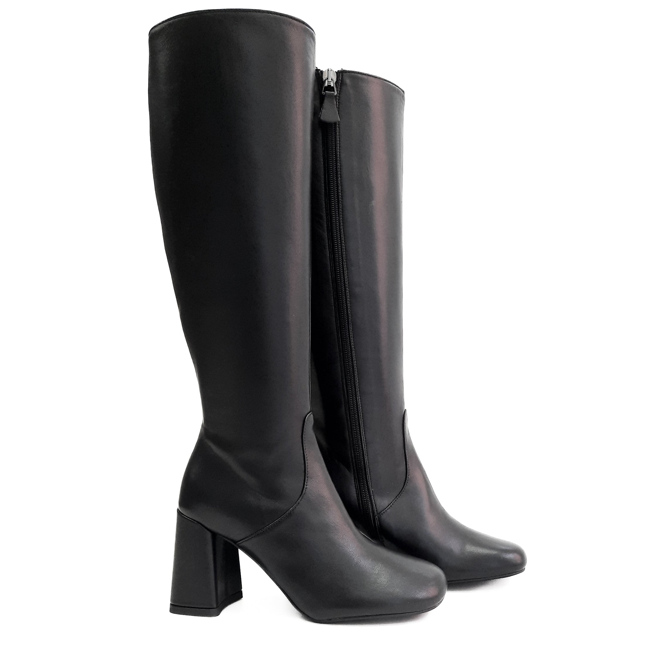 MONACO-stivale-vista-laterale-paio-vitello-nero-tacco-8