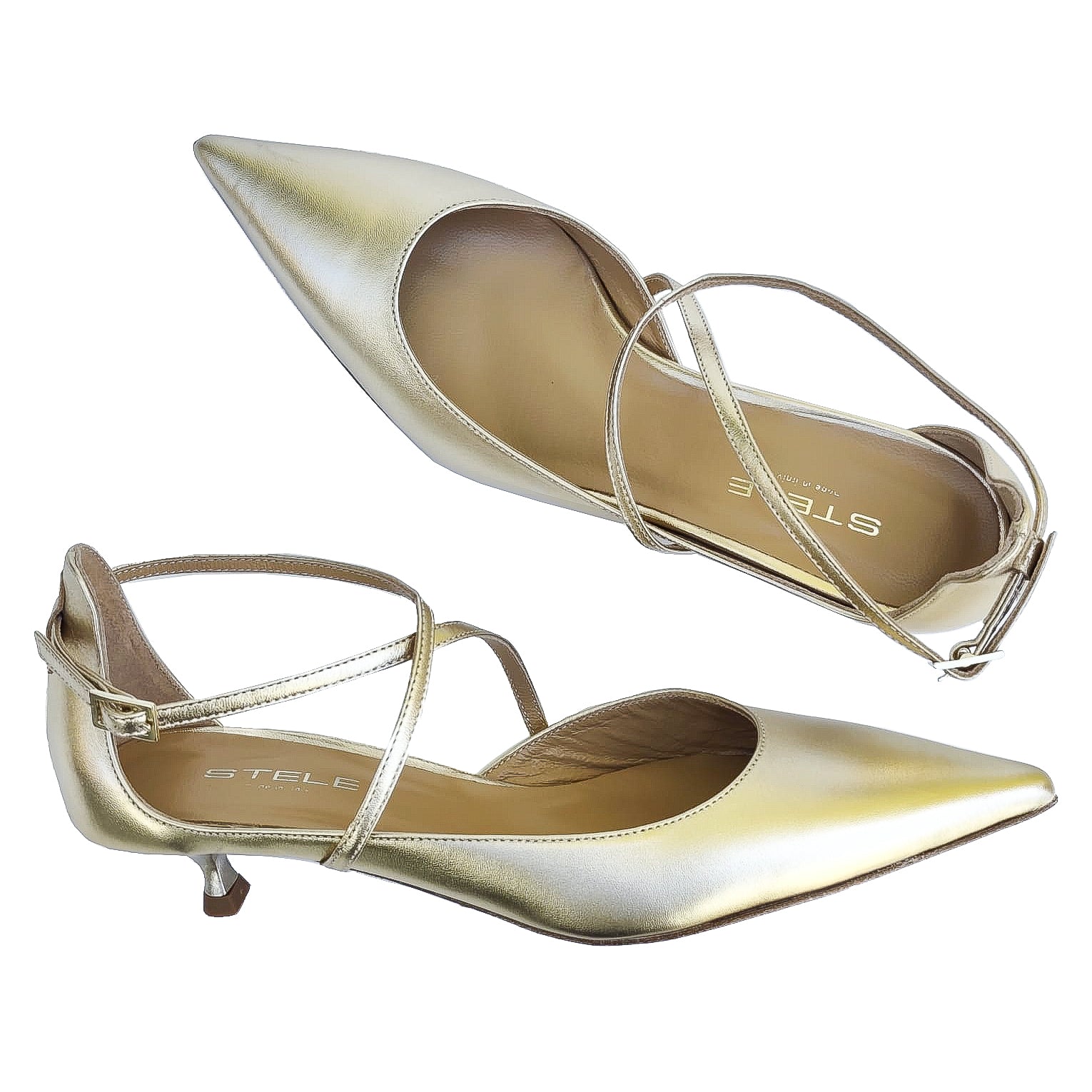 TOLOSA-slingback-vista-laterale-e-punta-sopra-paio-nappa-laminata-platino
