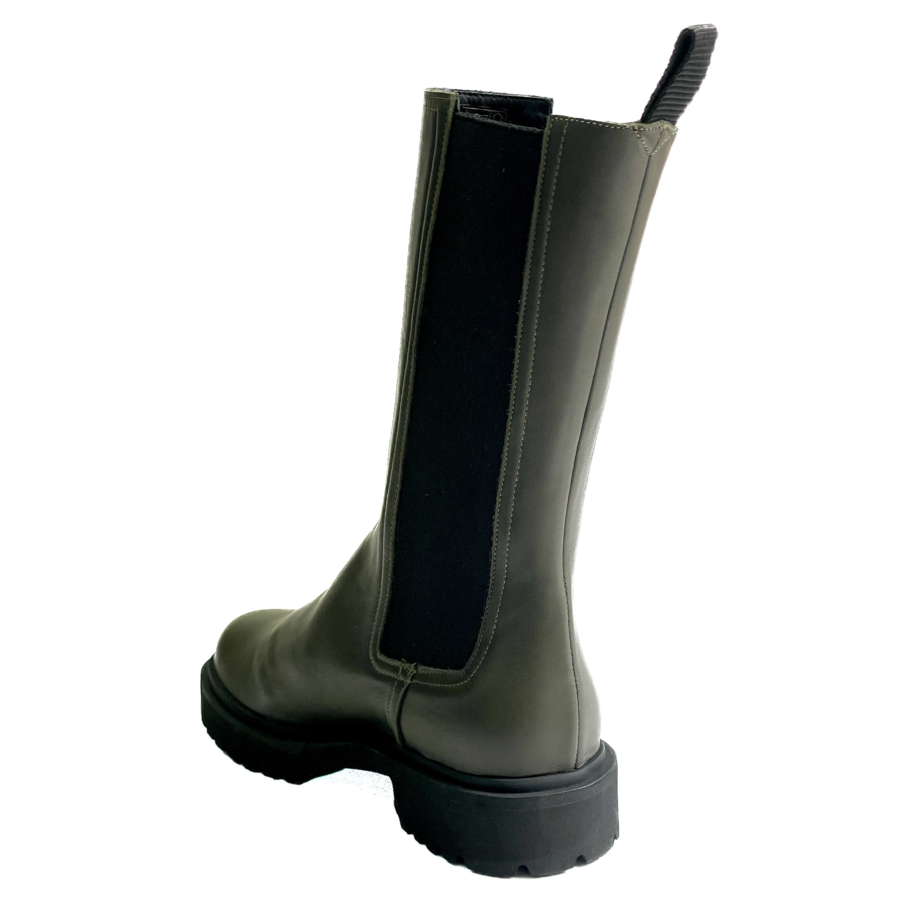 FIASTRA-beatles-vista-tallone-vitello-militare-scarpa-in-pelle-nera-suola-carrarmato-elastici-laterali