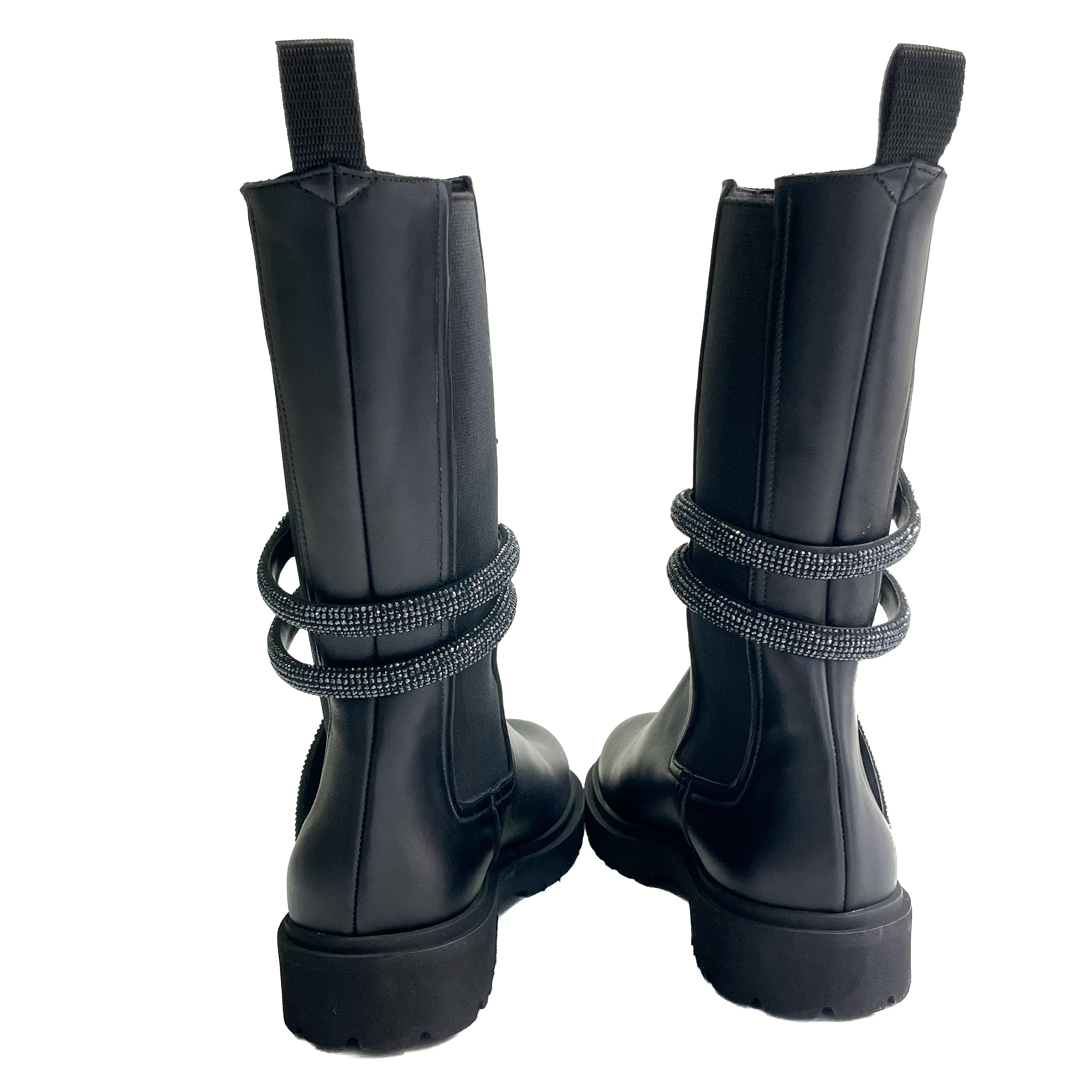 FIASTRA-beatles-vista-tallone-paio-vitello-nero-scarpa-in-pelle-nera-suola-carrarmato-elastici-laterali-accessorio-strass