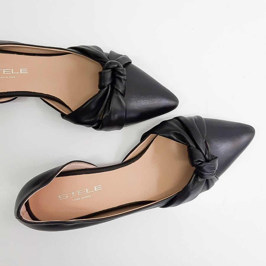 MALIBU-ballerina-con-nodo-vista-punta-sotto-nappa-nera