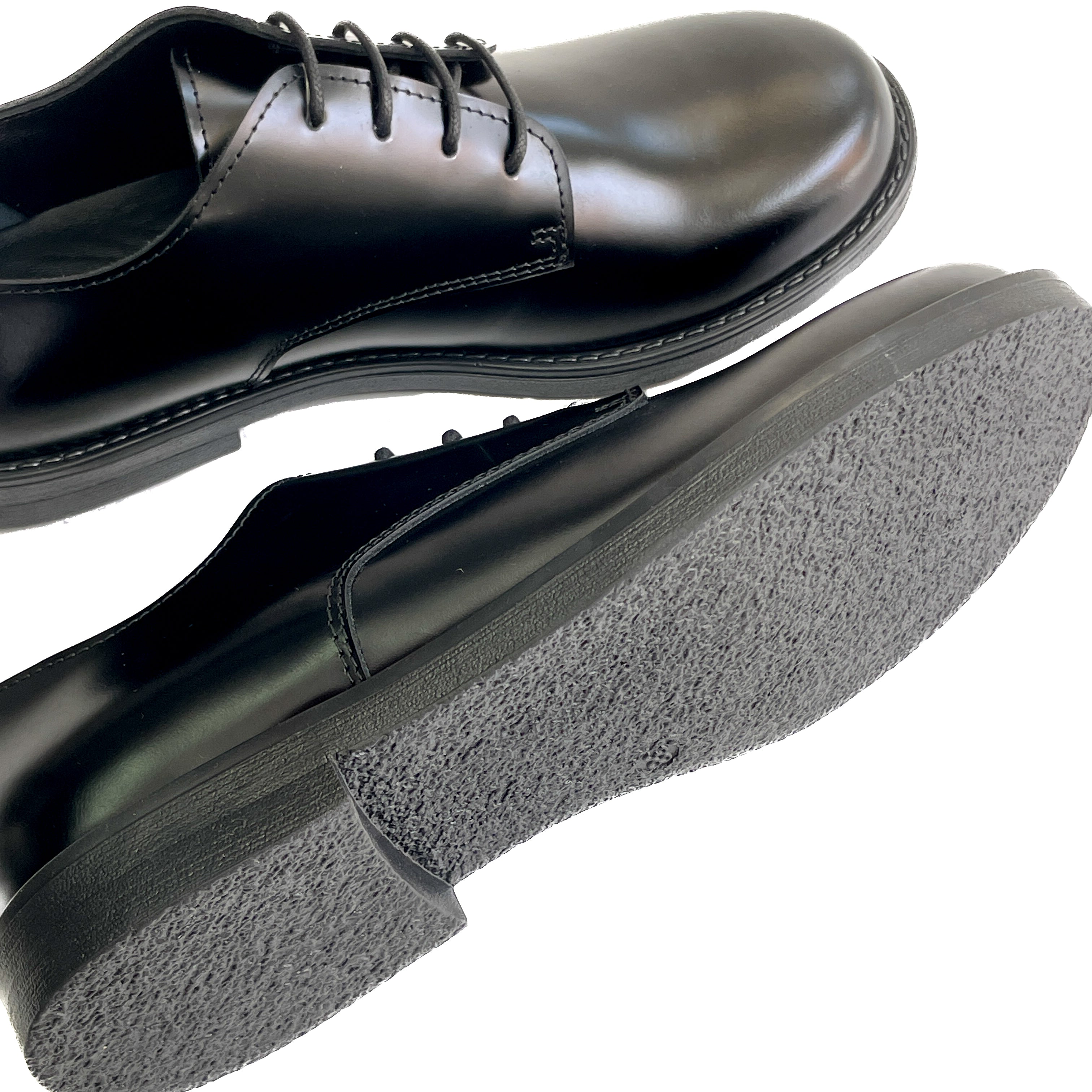 MARINWOOD-scarpa-derby-vista-fondo-singola-vitello-abrasivato-nero