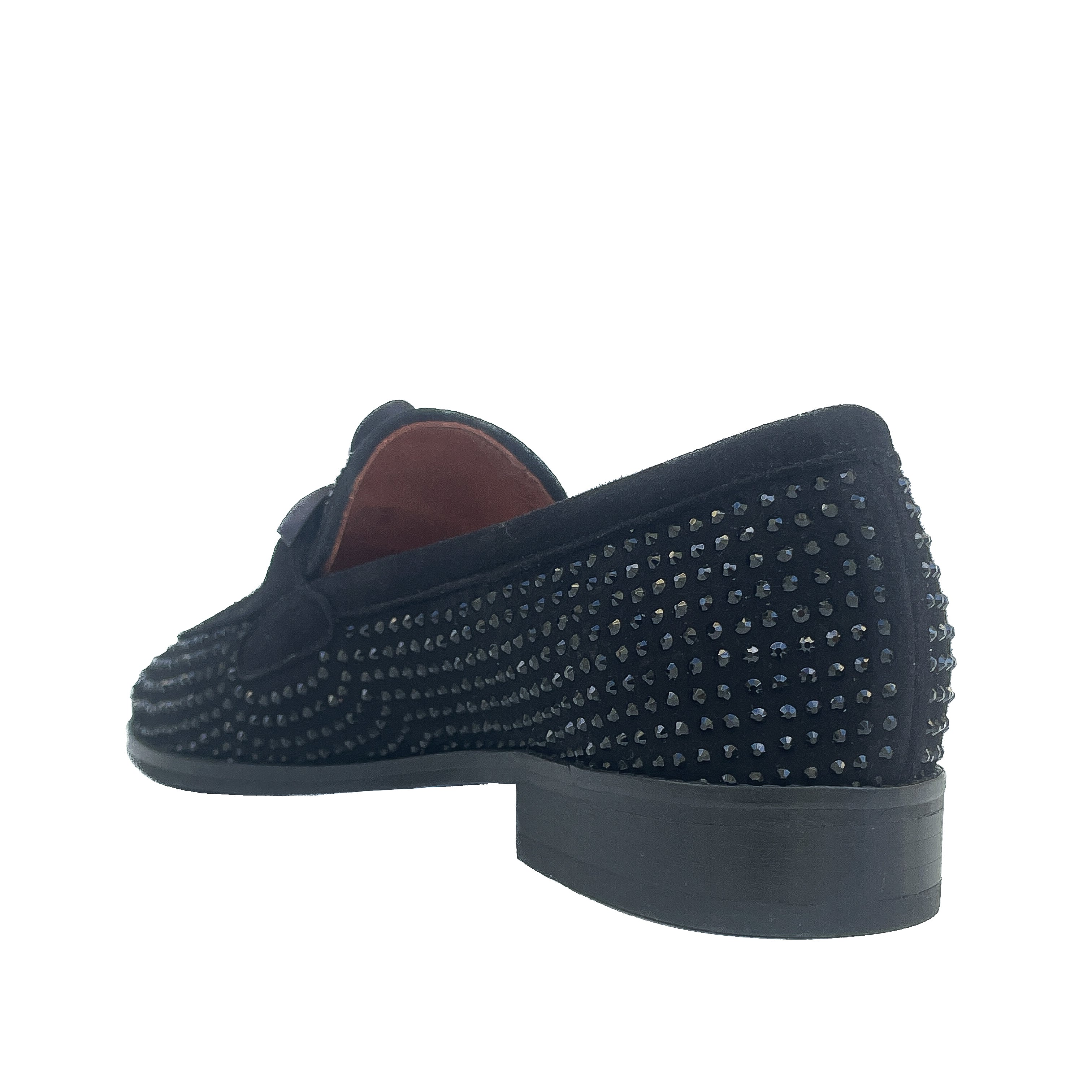 concordia-camoscio-Nero-Strass-neri-pelle-vista-tacco