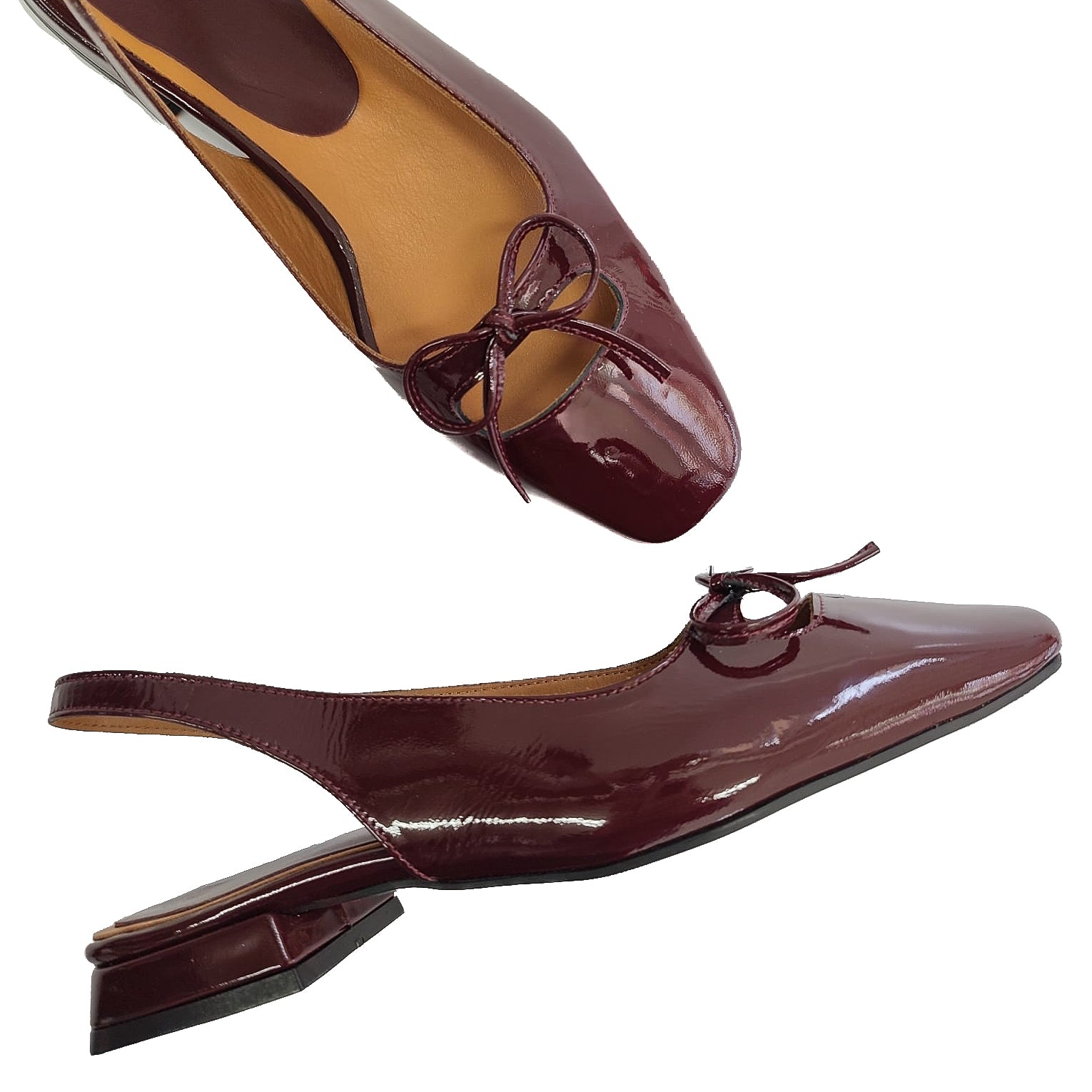 ZAIRA-slingback-chanel-bassa-vista-laterale-e-punta-sopra-paio-vernice-bordeaux