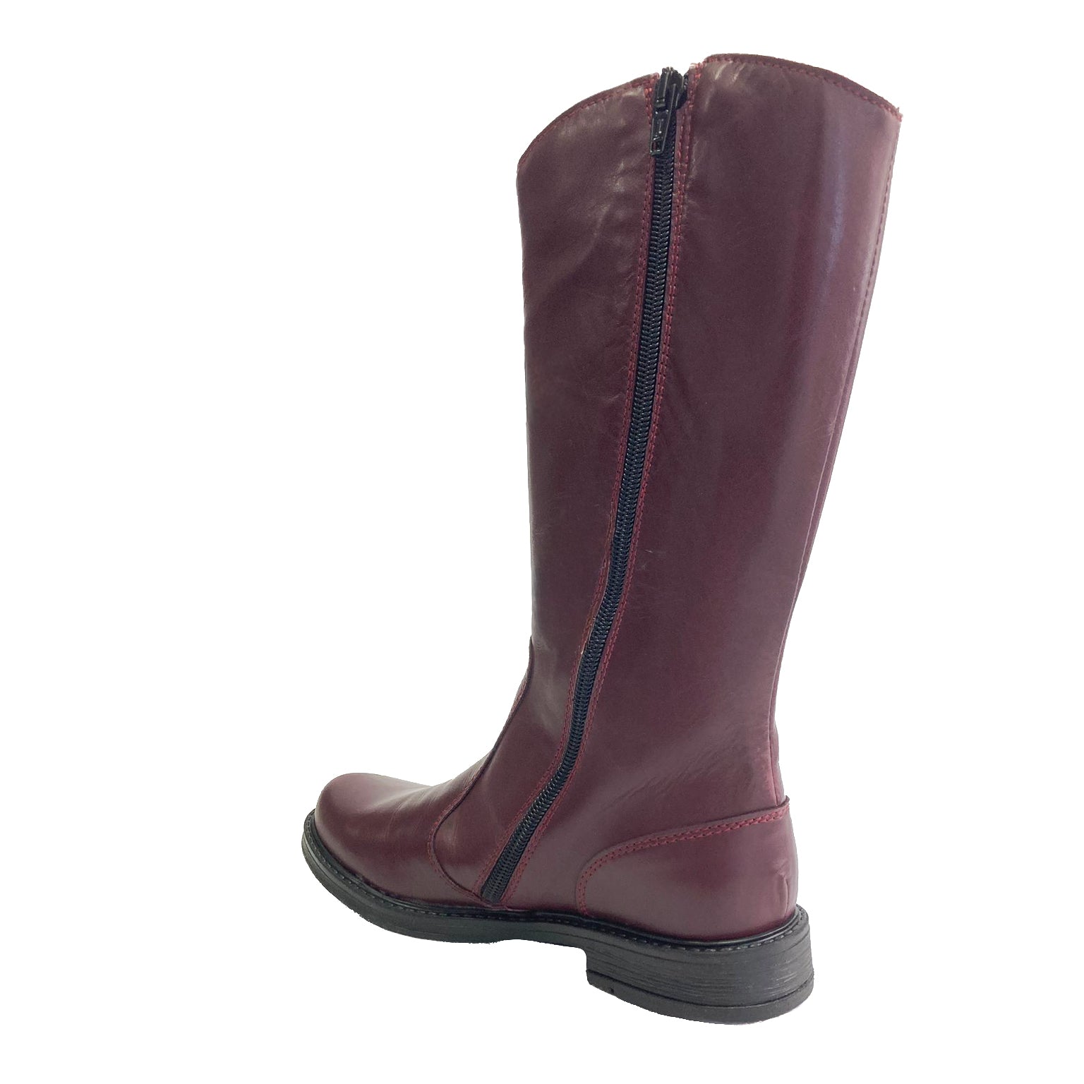 INOCENCIA-stivale-vista-tallone-singolo-vitello-bordeaux