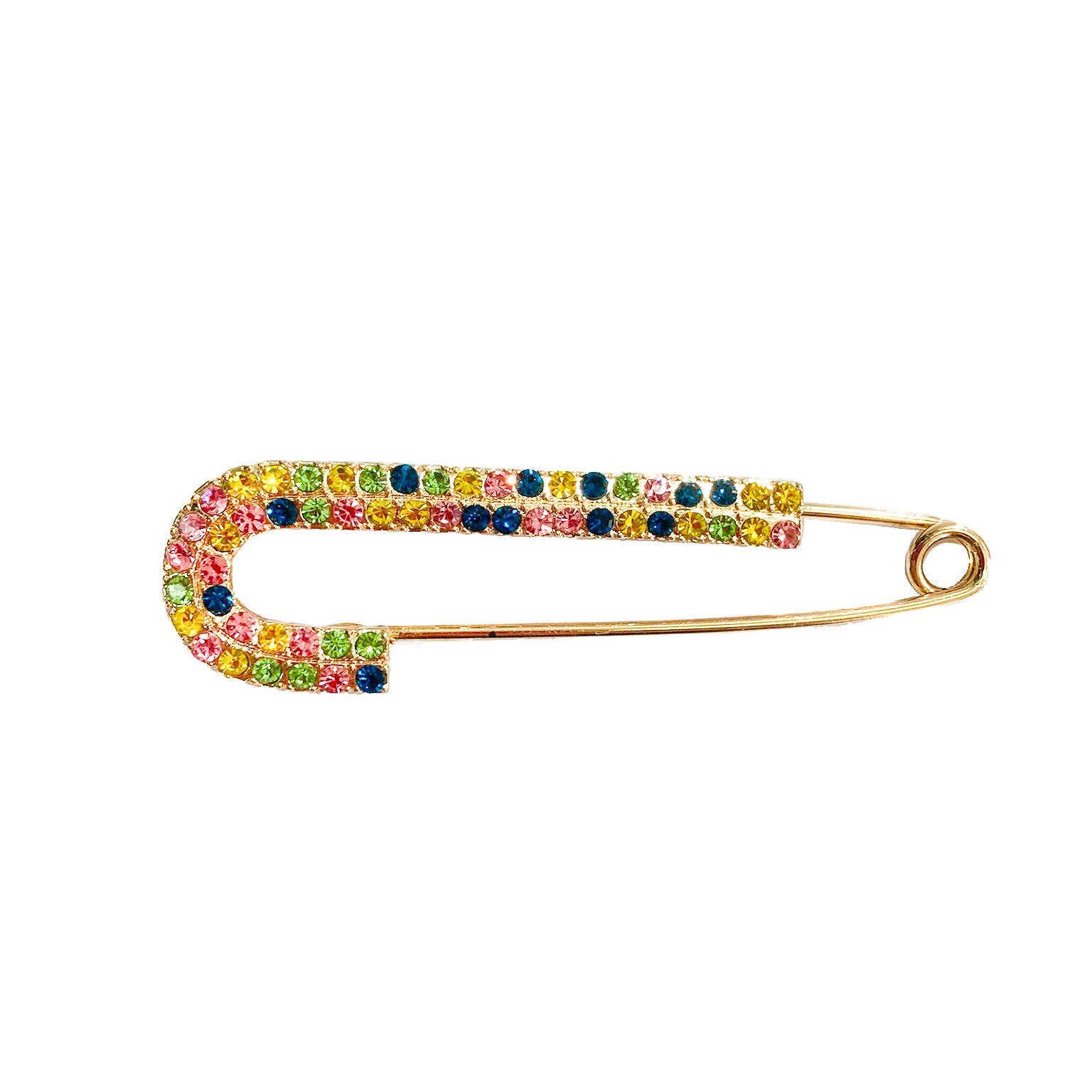 Spilla da balia con strass multicolore per sneakers vista frontale