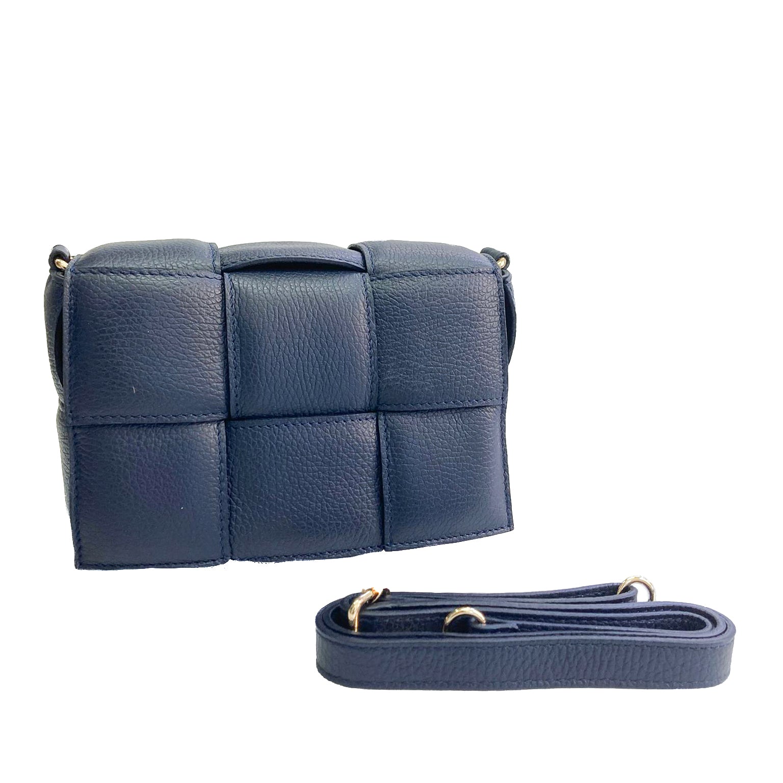 Astra-Bag-vitello-blu-navy-vista-frontale-con-tracolla-elegante-pratica