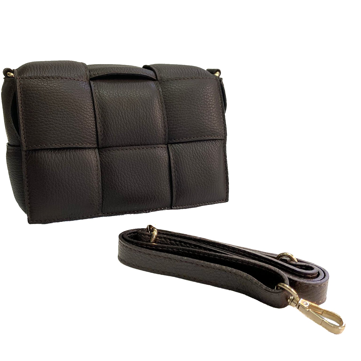 Astra-Bag-vitello-testa-di-moro-vista-frontale-con-tracolla-elegante-pratica