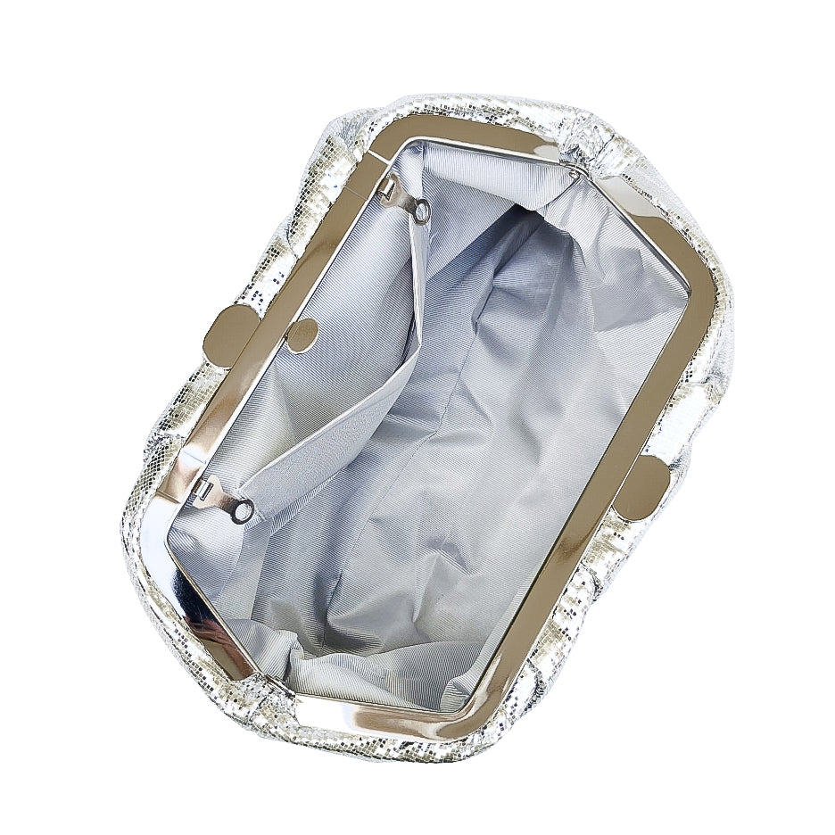 AURORA-BAG-pochette-vista-sopra-aperta-tessuto-lurex-argento
