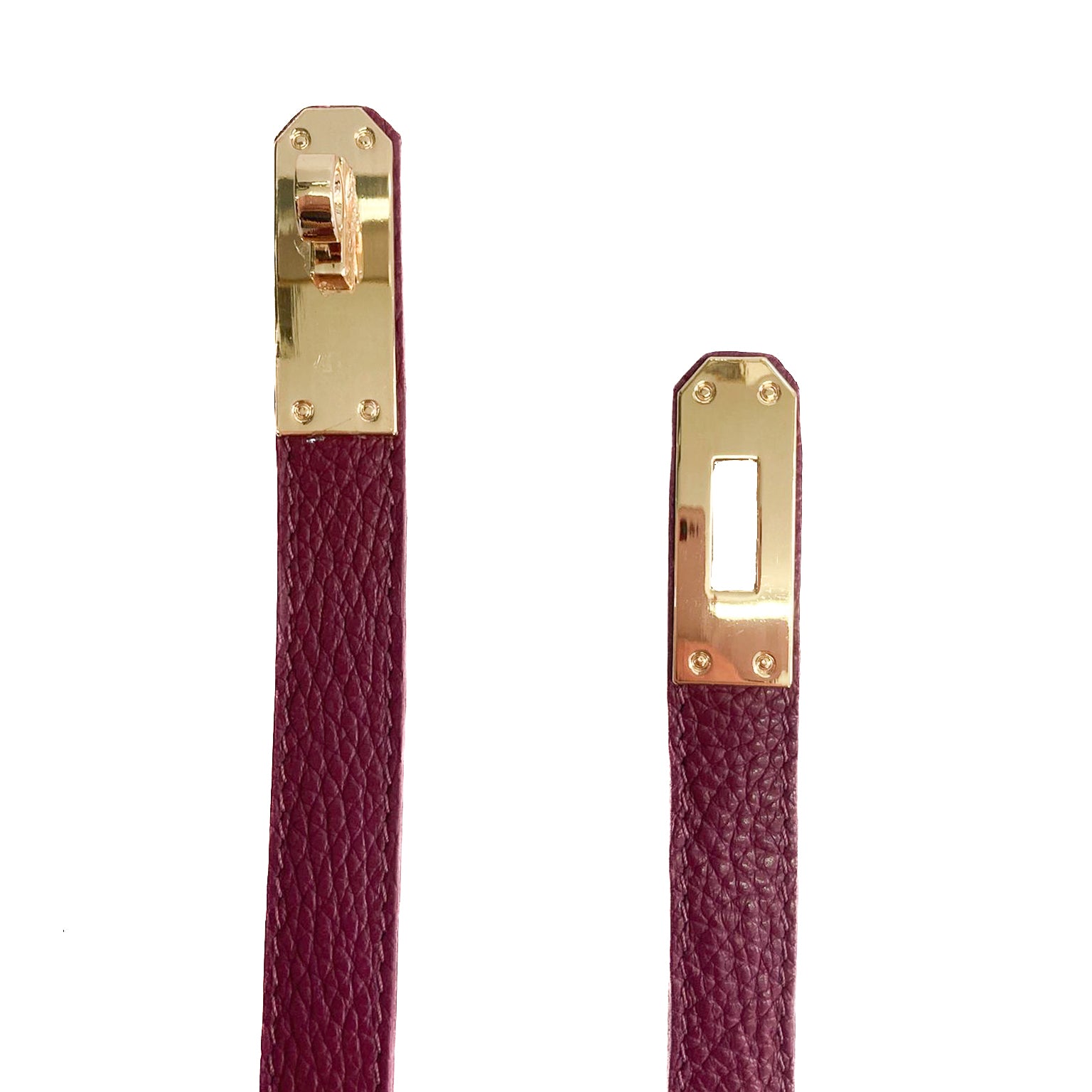 Cassandra-belt-vitello-bordeaux-regolabile-pelle-vista-frontale-chiusura