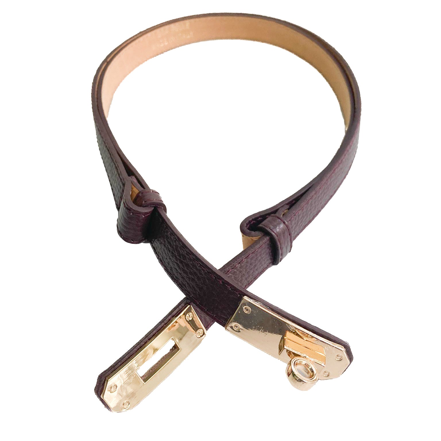 Cassandra-belt-vitello-bordeaux-scuro-doppia-regolabile-pelle-vista-incrociata