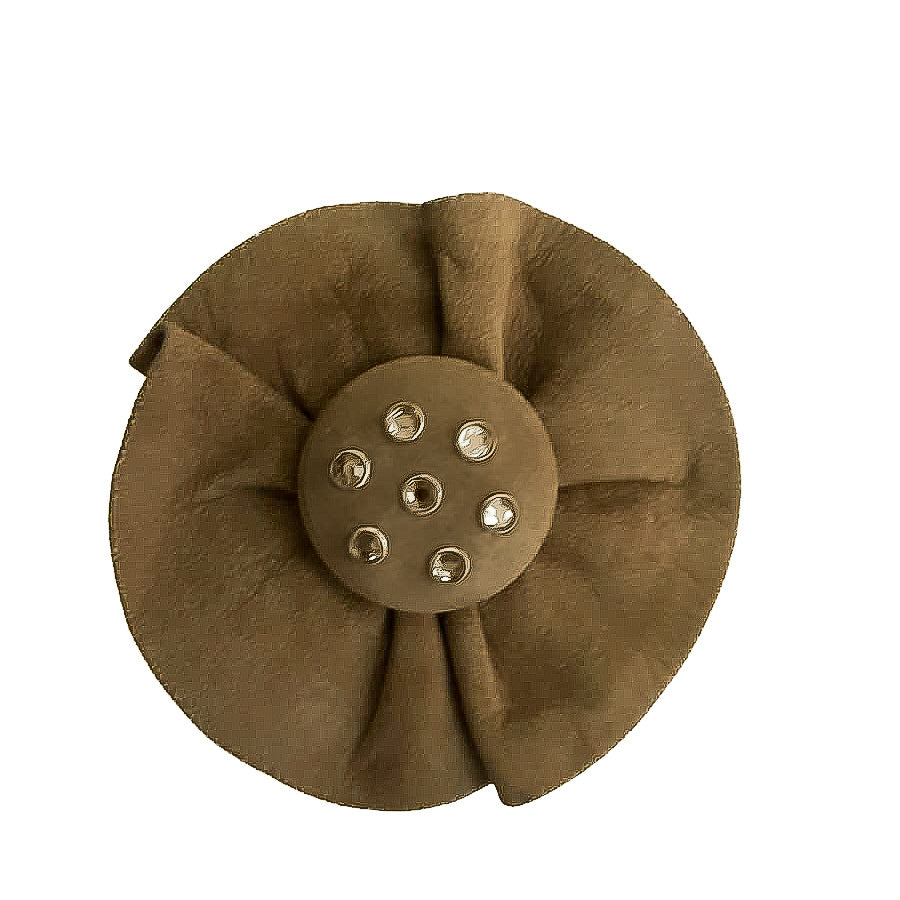 COCCARDINA-STRASS-accessori-vista frontale-nabuk-oliva